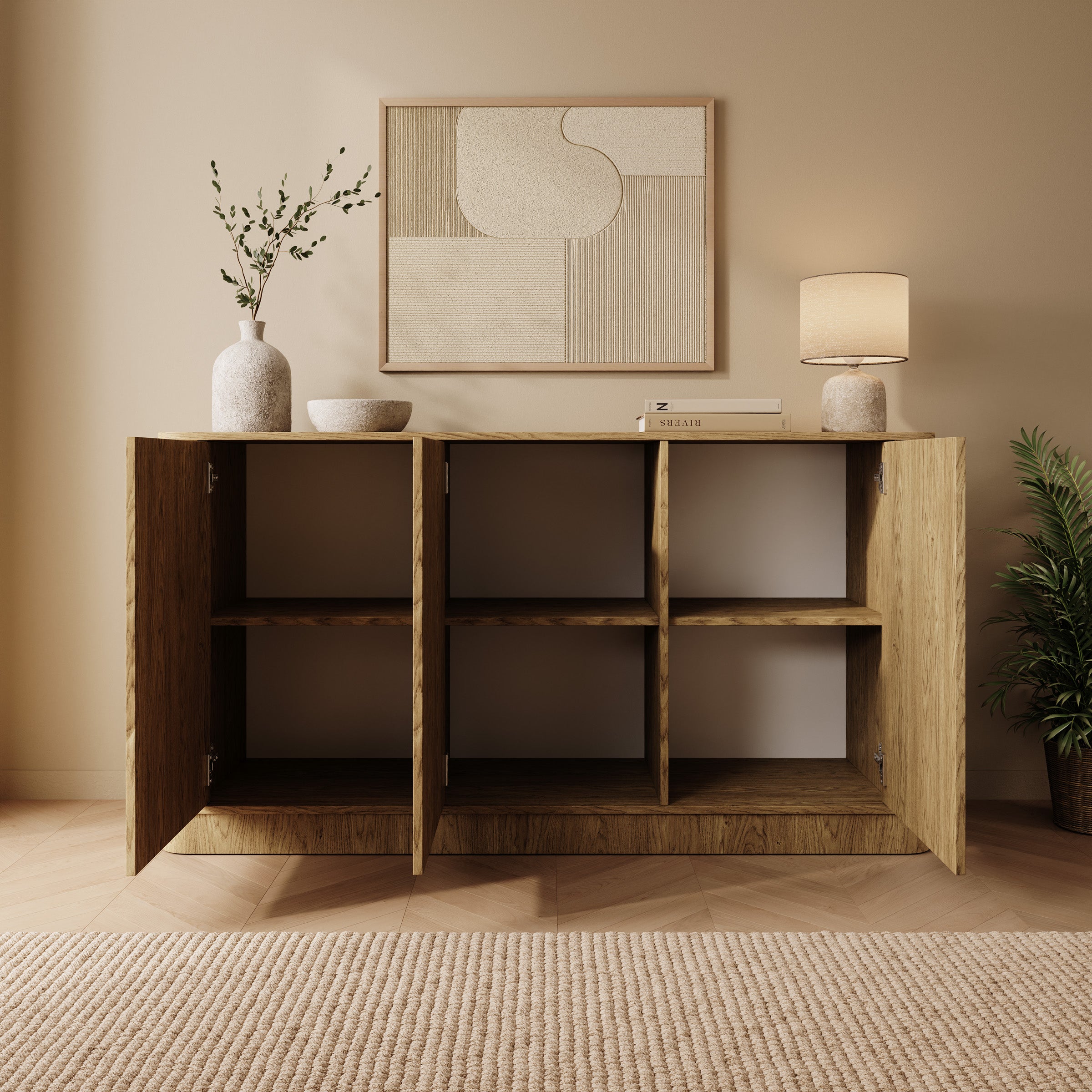Rodeno - Dressoir - Licht eikenpatroon - 154x40x82 cm