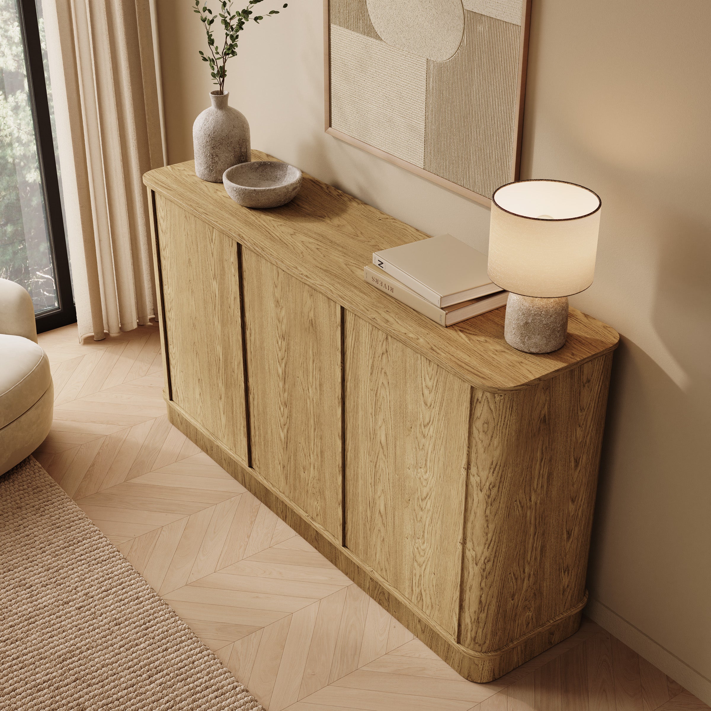 Rodeno - Dressoir - Licht eikenpatroon - 154x40x82 cm