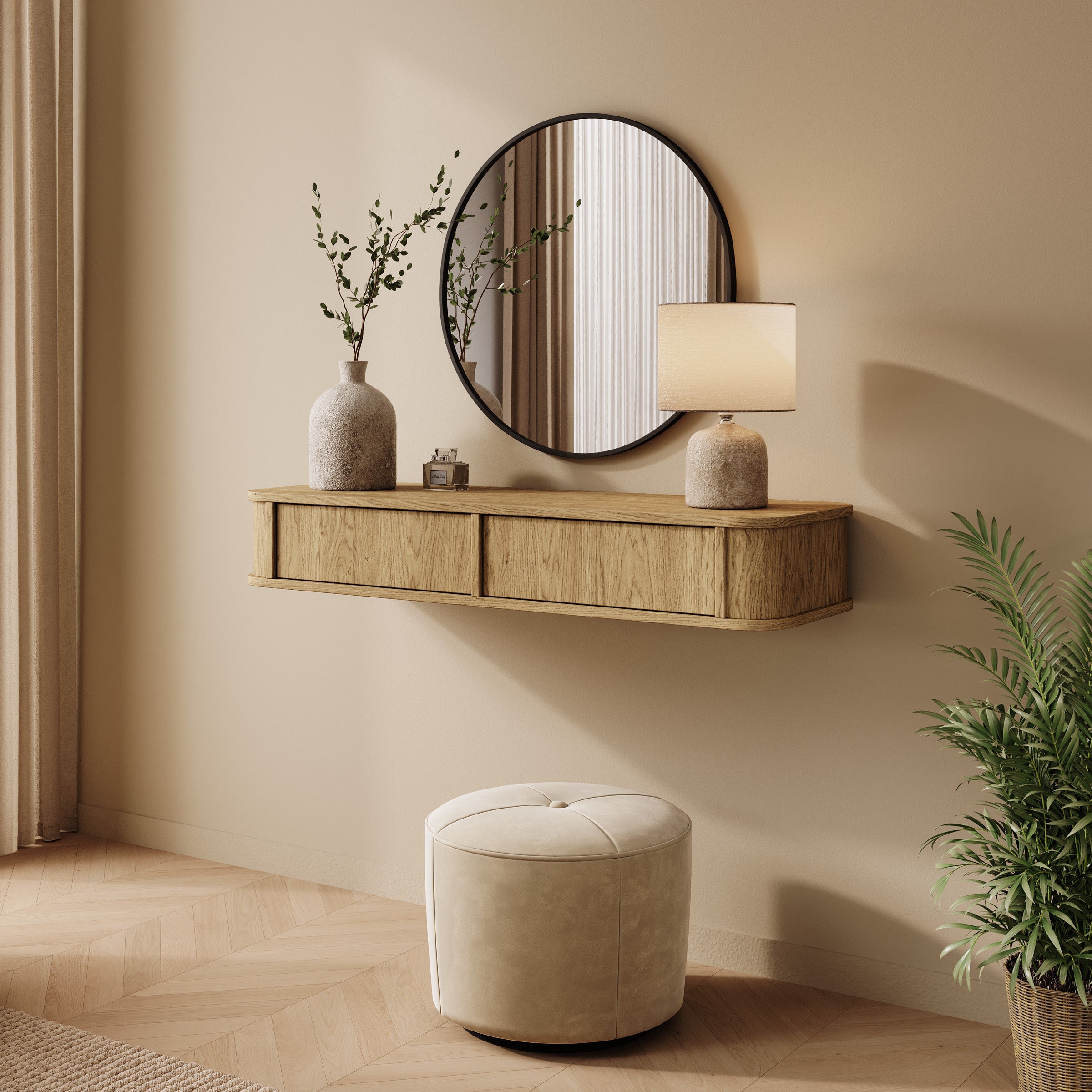Rodeno - Kaptafel - Licht eikenpatroon - 108x36x17 cm