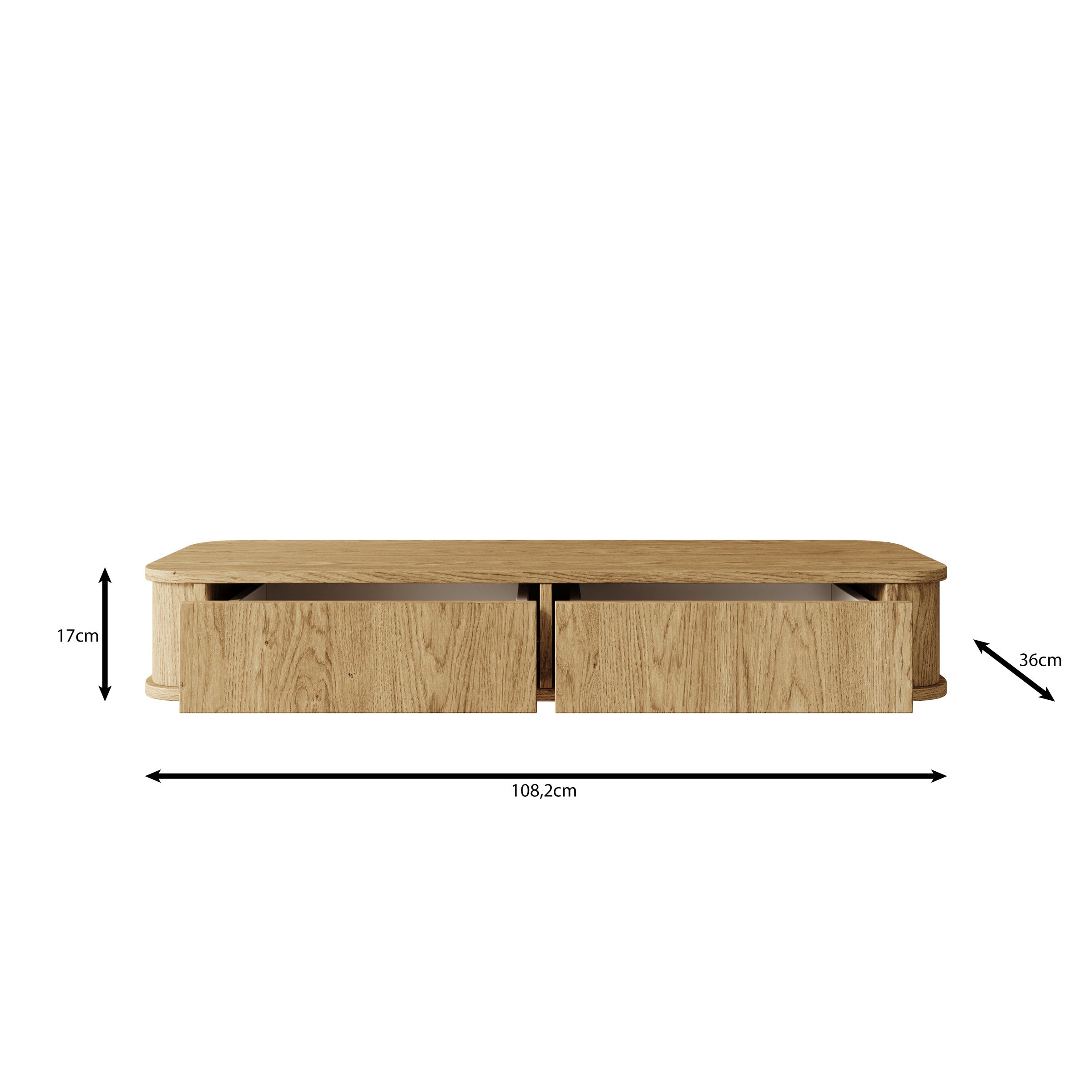 Rodeno - Kaptafel - Licht eikenpatroon - 108x36x17 cm