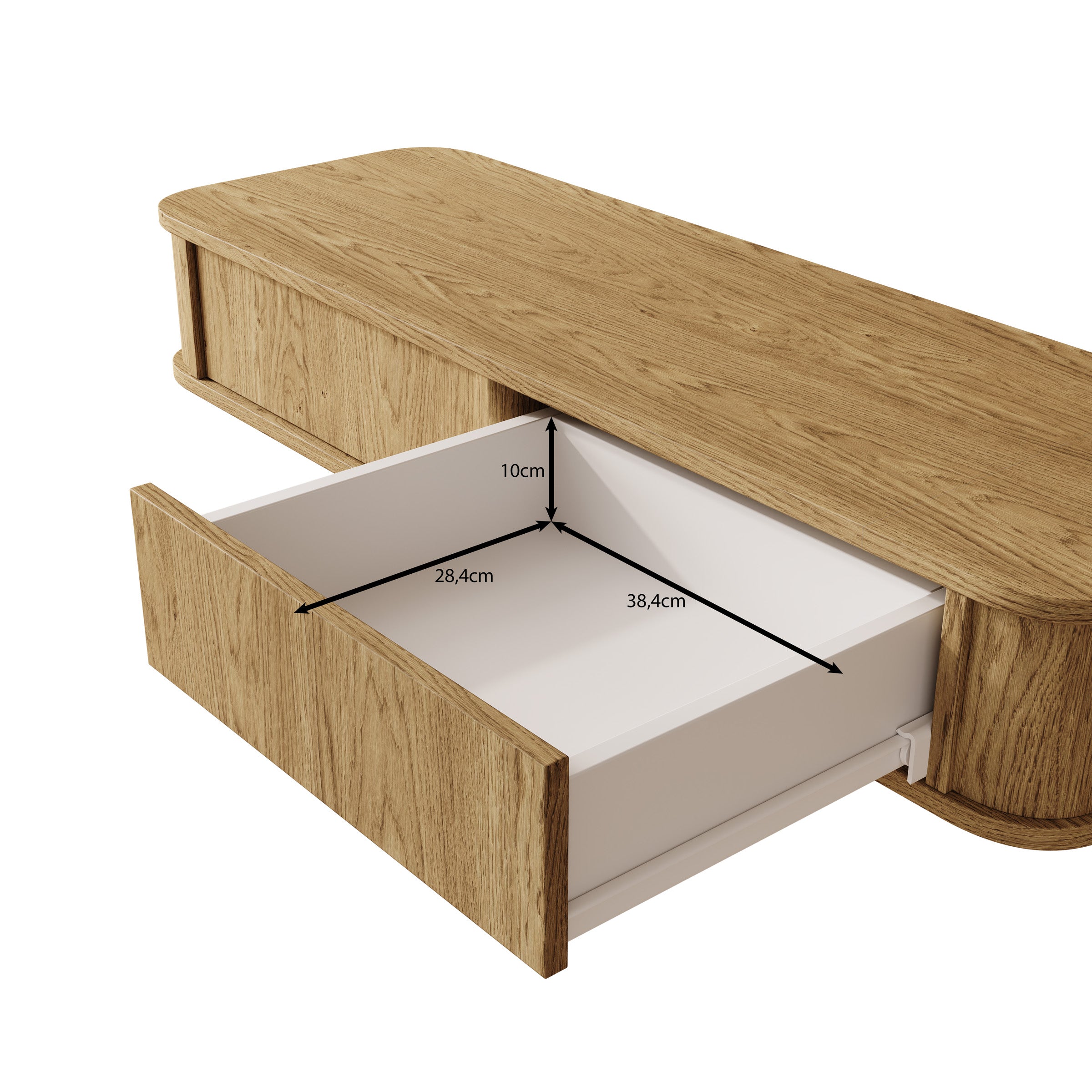 Rodeno - Kaptafel - Licht eikenpatroon - 108x36x17 cm