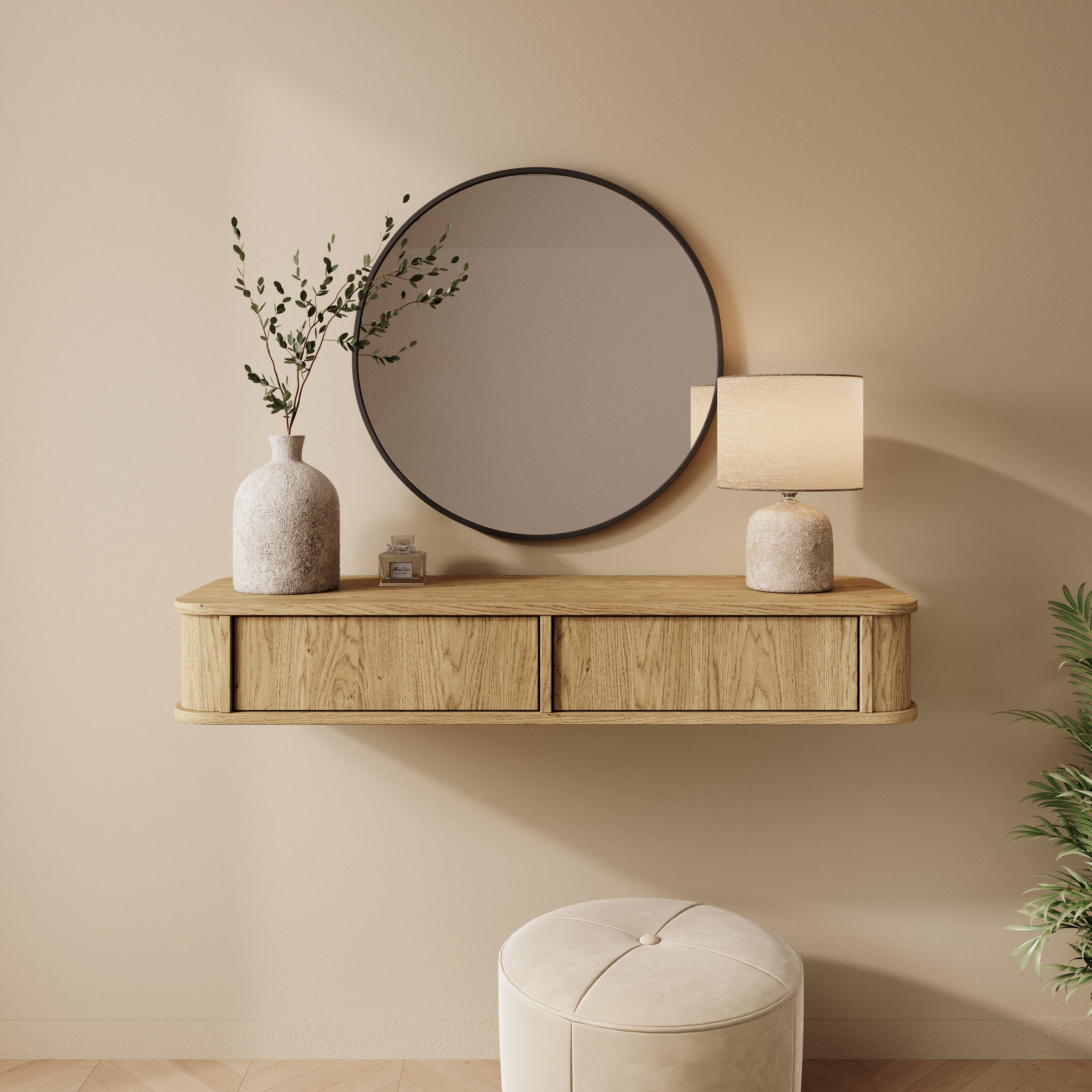 Rodeno - Kaptafel - Licht eikenpatroon - 108x36x17 cm
