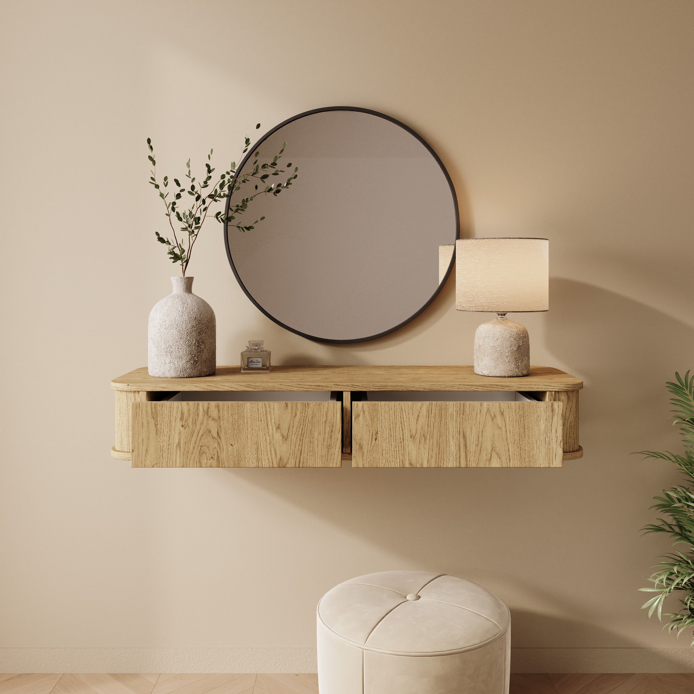 Rodeno - Kaptafel - Licht eikenpatroon - 108x36x17 cm