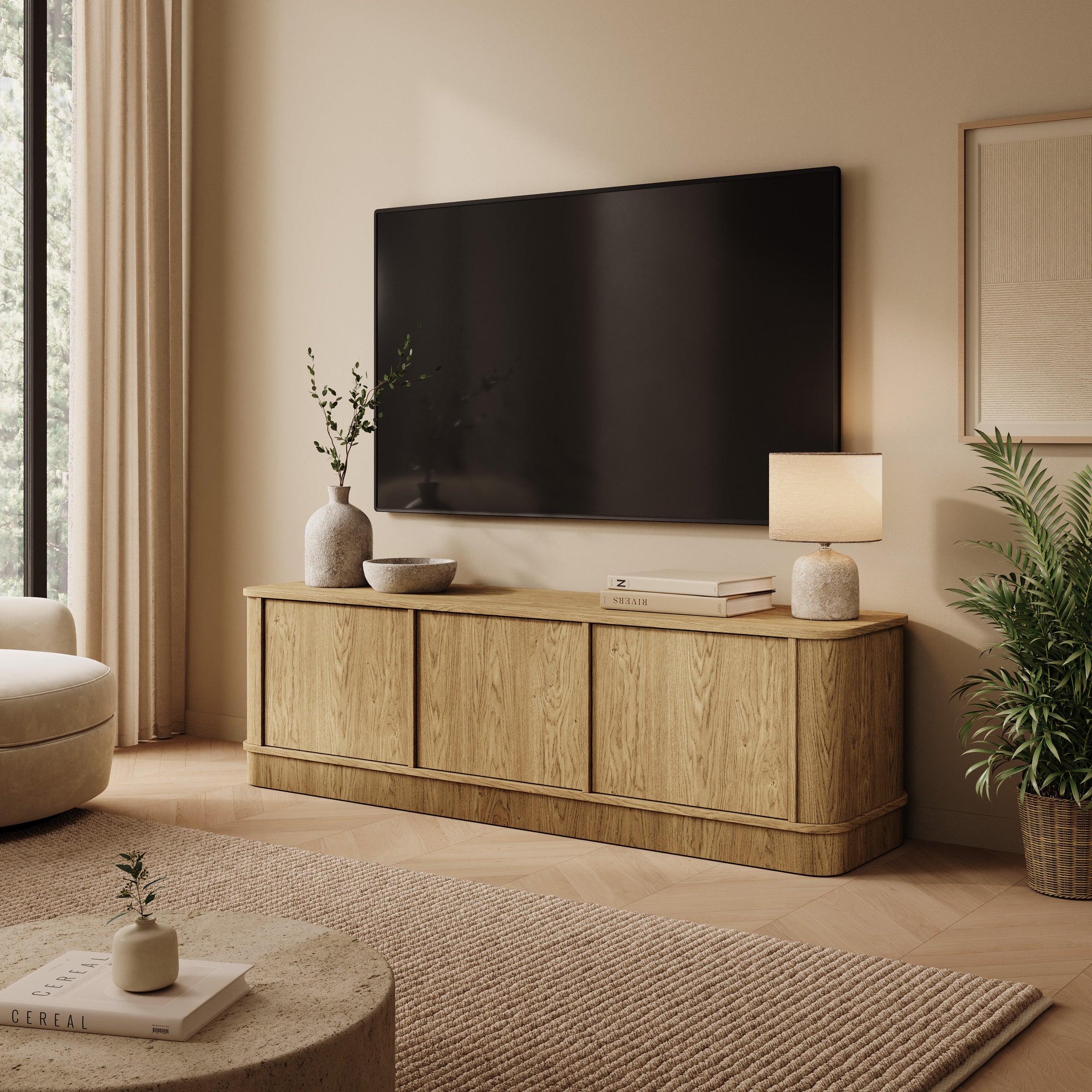 Rodeno - TV-Meubel - Licht eikenpatroon - 154x40x46 cm