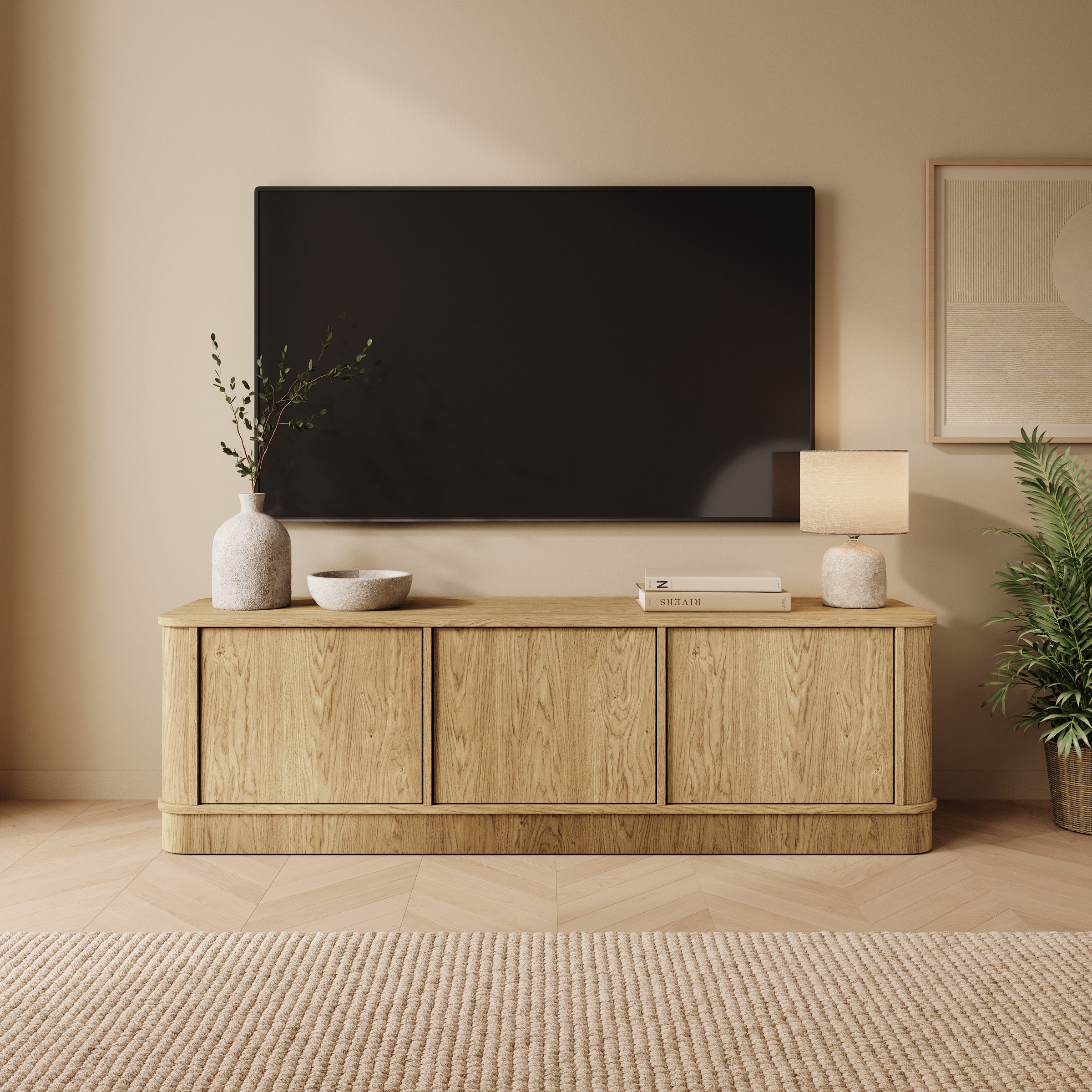Rodeno - TV-Meubel - Licht eikenpatroon - 154x40x46 cm