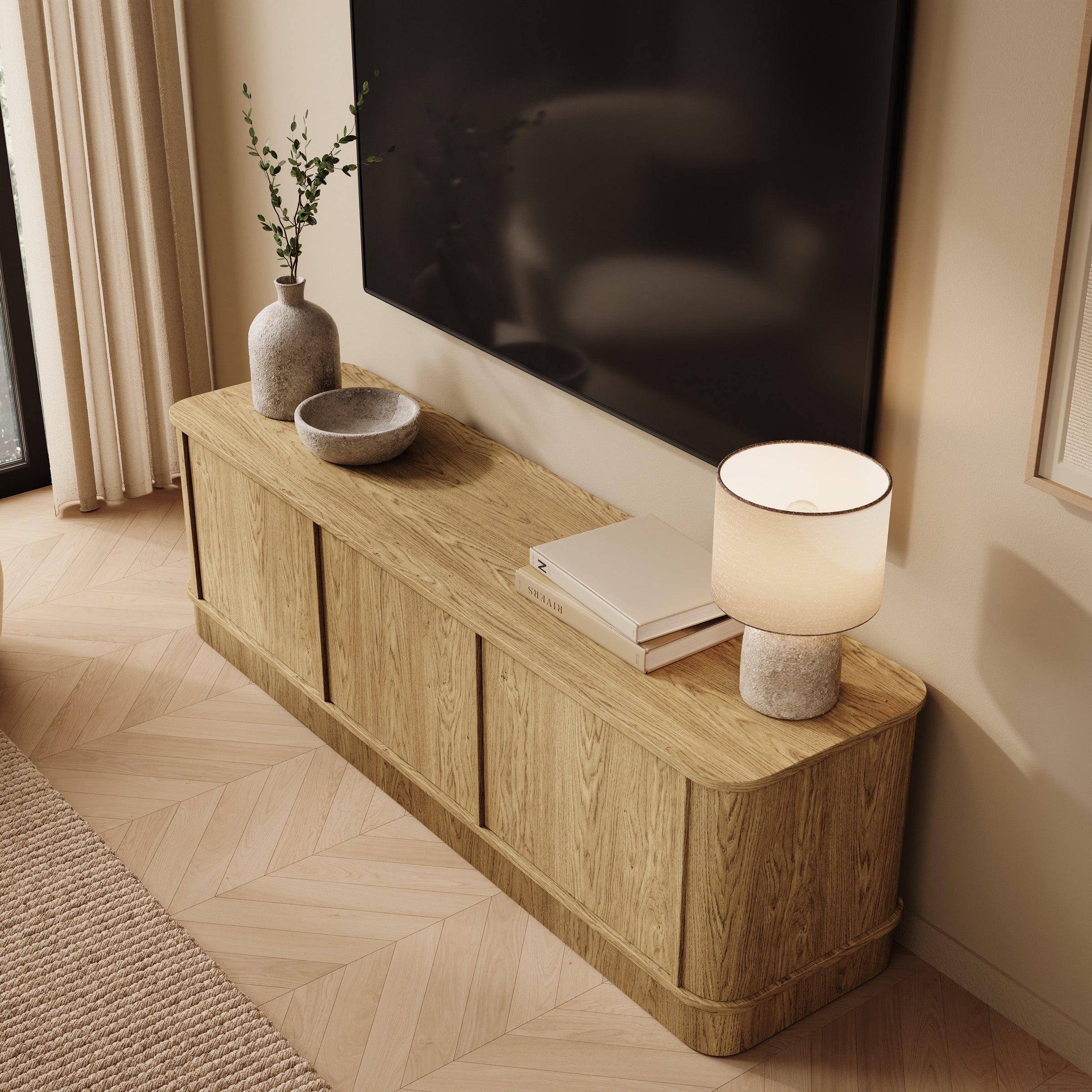 Rodeno - TV-Meubel - Licht eikenpatroon - 154x40x46 cm