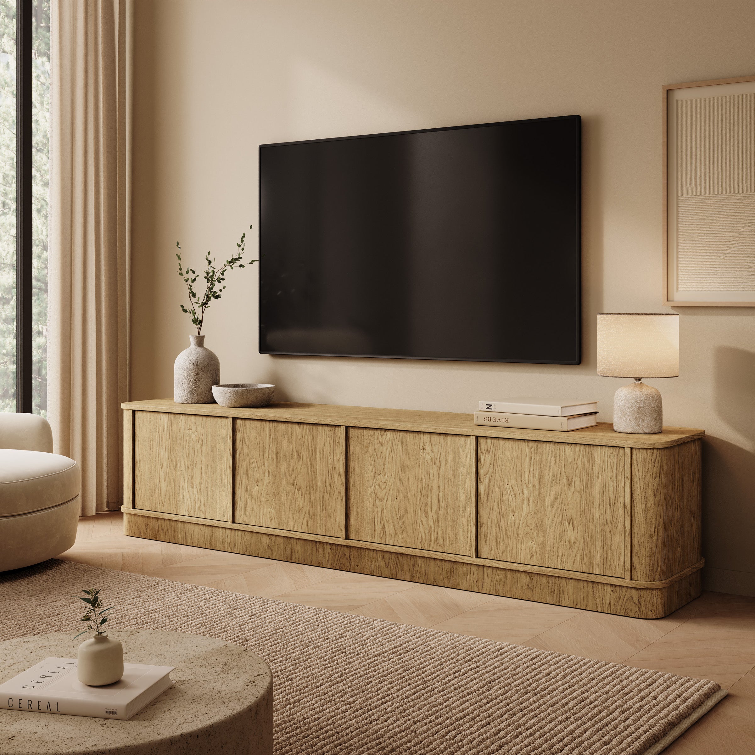 Rodeno - TV-Meubel - Licht eikenpatroon - 200x40x46 cm