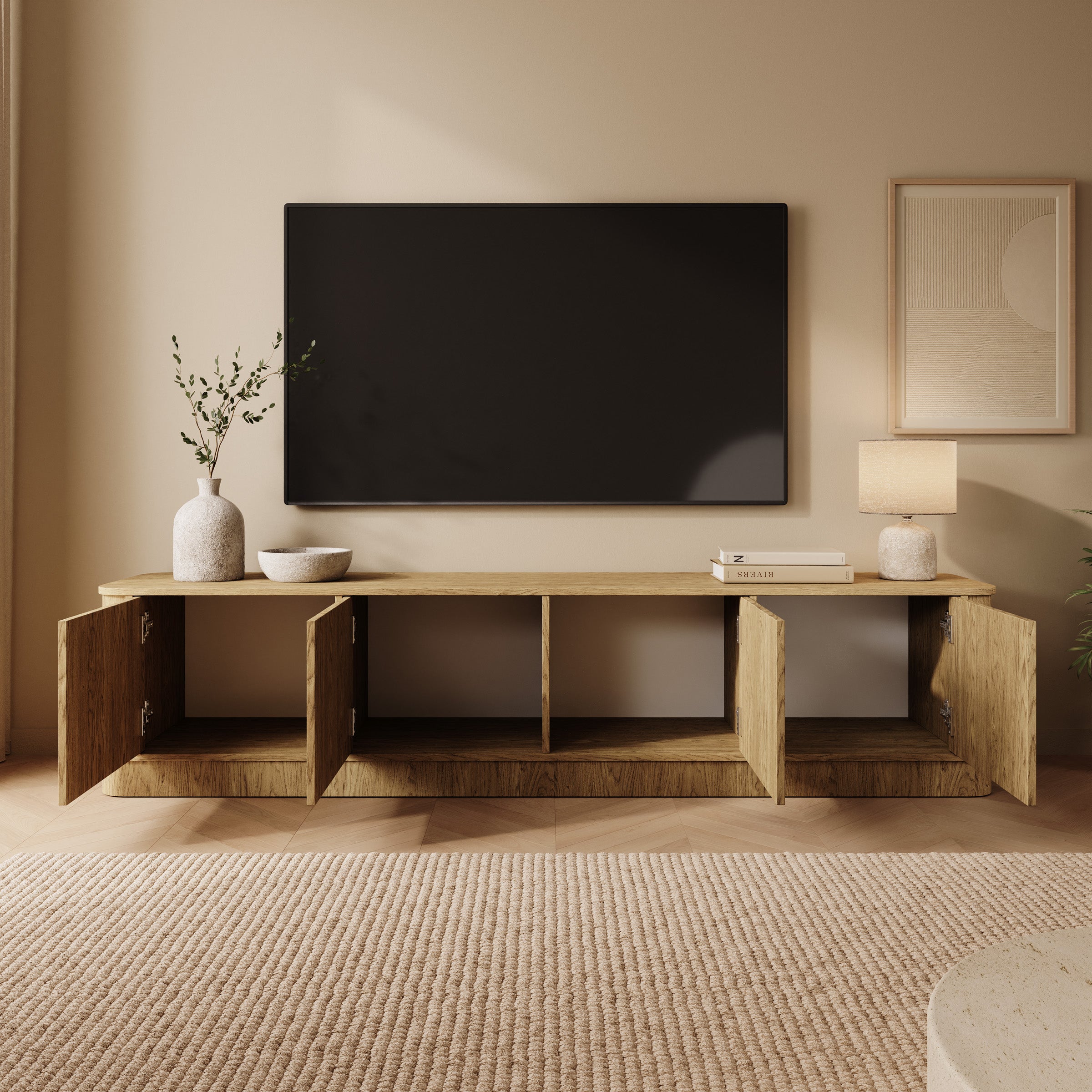 Rodeno - TV-Meubel - Licht eikenpatroon - 200x40x46 cm