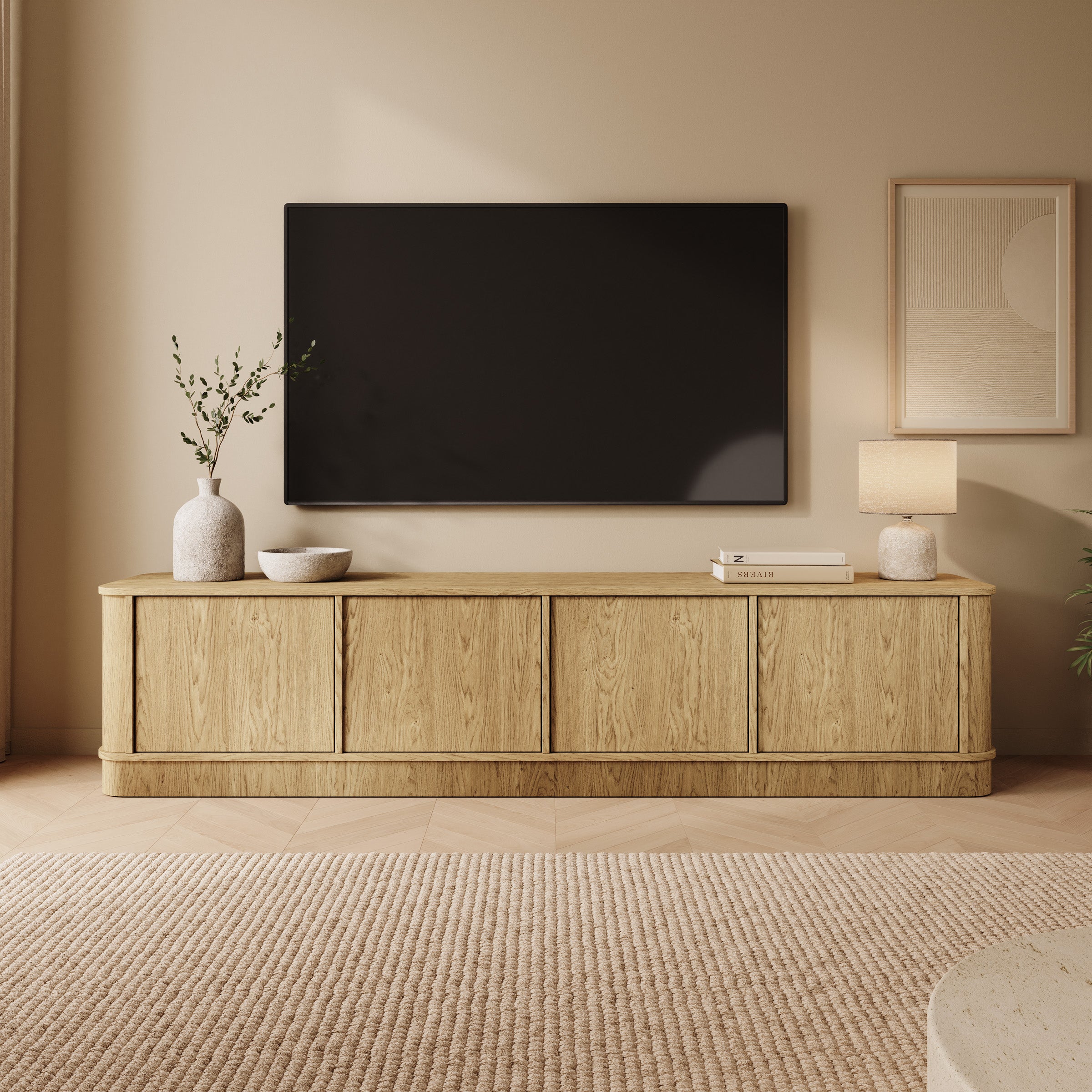 Rodeno - TV-Meubel - Licht eikenpatroon - 200x40x46 cm