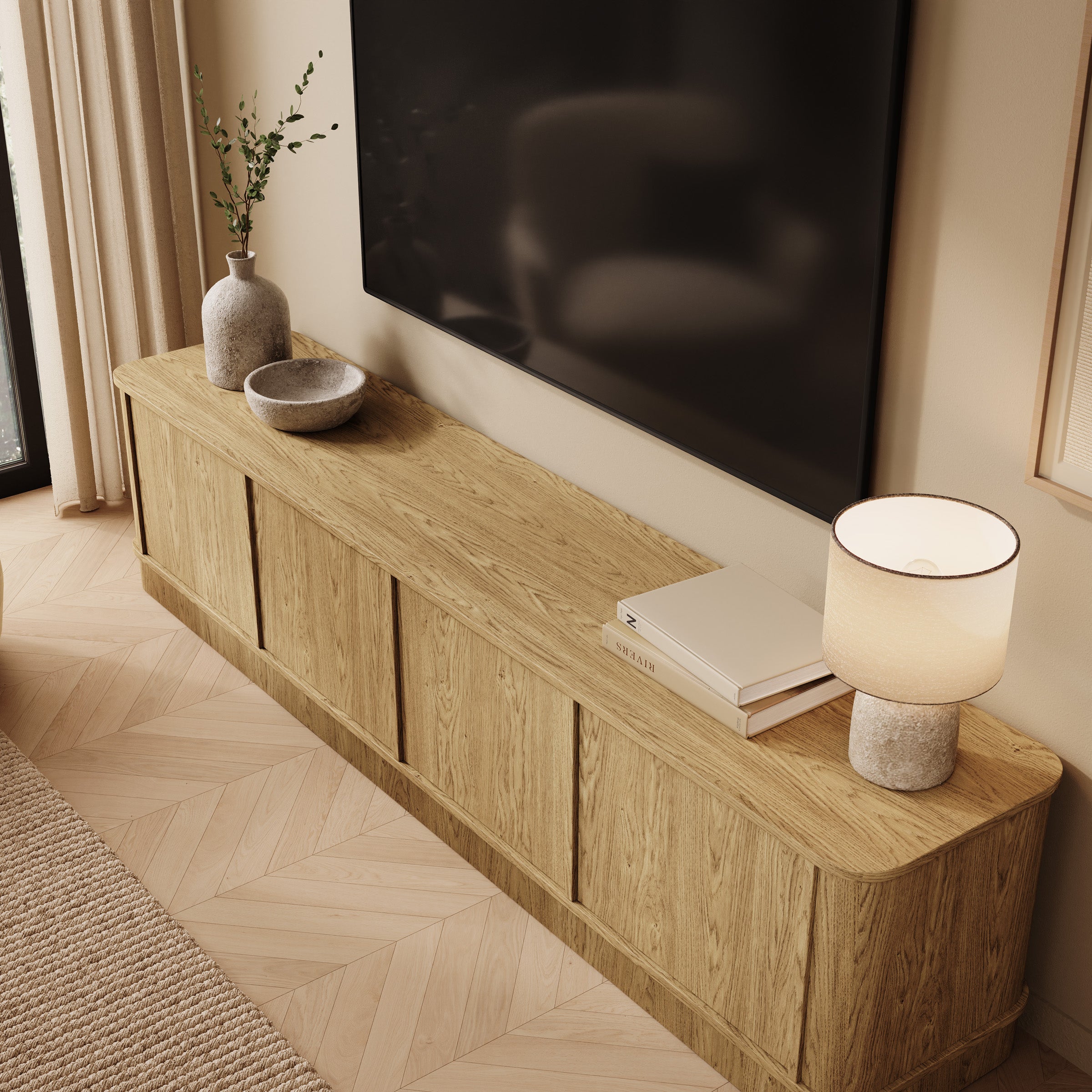 Rodeno - TV-Meubel - Licht eikenpatroon - 200x40x46 cm