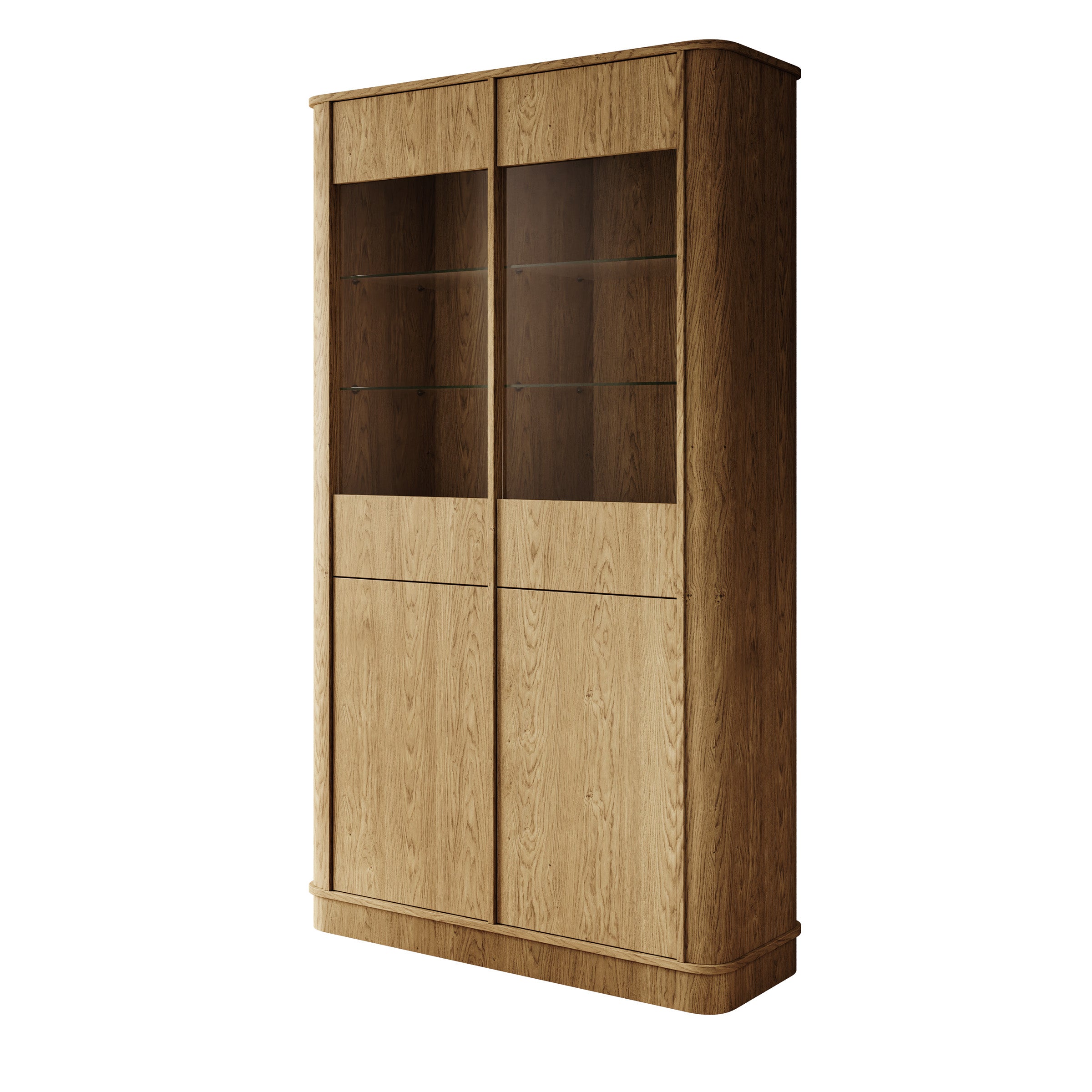 Rodeno - Vitrinekast - Licht eikenpatroon - 108x40x187 cm