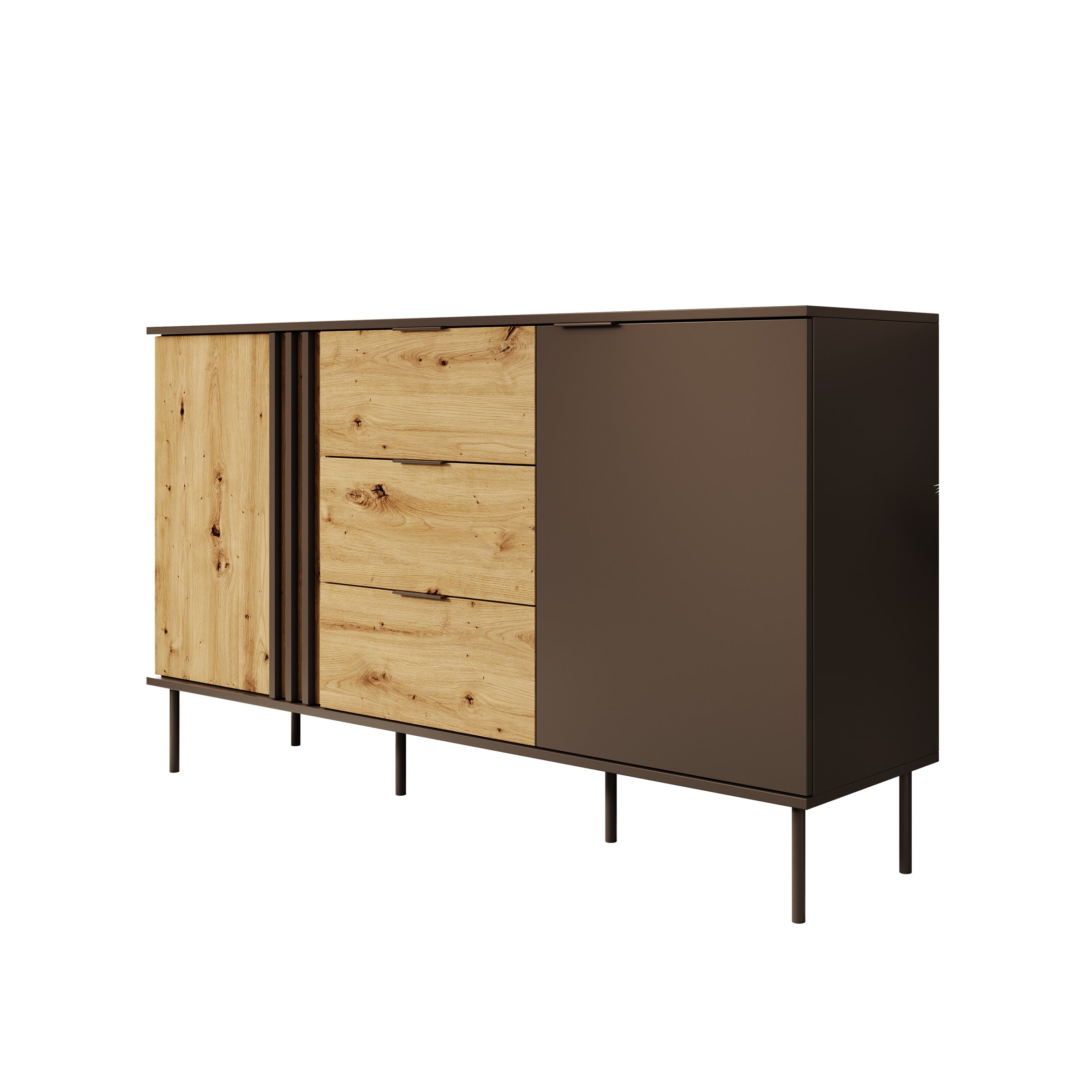 Rogan - Dressoir - Zwart - 165x40x92 cm