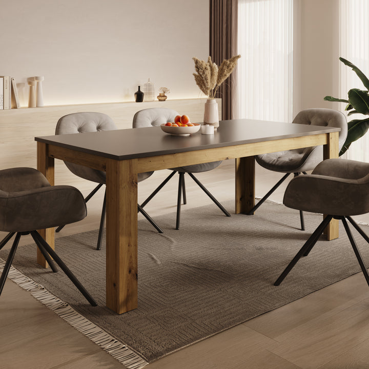 Rogan - Eetkamertafel - Zwart - 180x90x75 cm