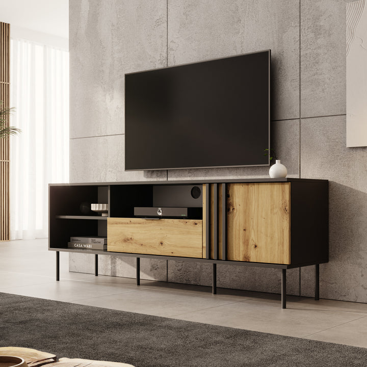 Rogan - TV-Meubel - Zwart - 160x40x58 cm