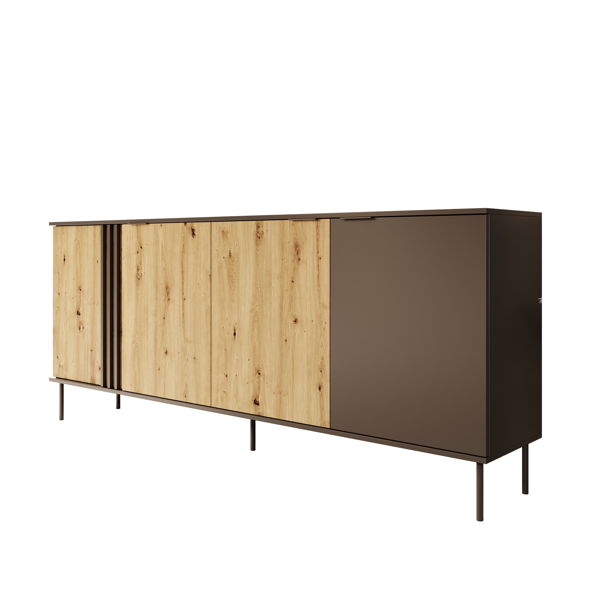 Rogan - Dressoir - Zwart - 220x40x92 cm