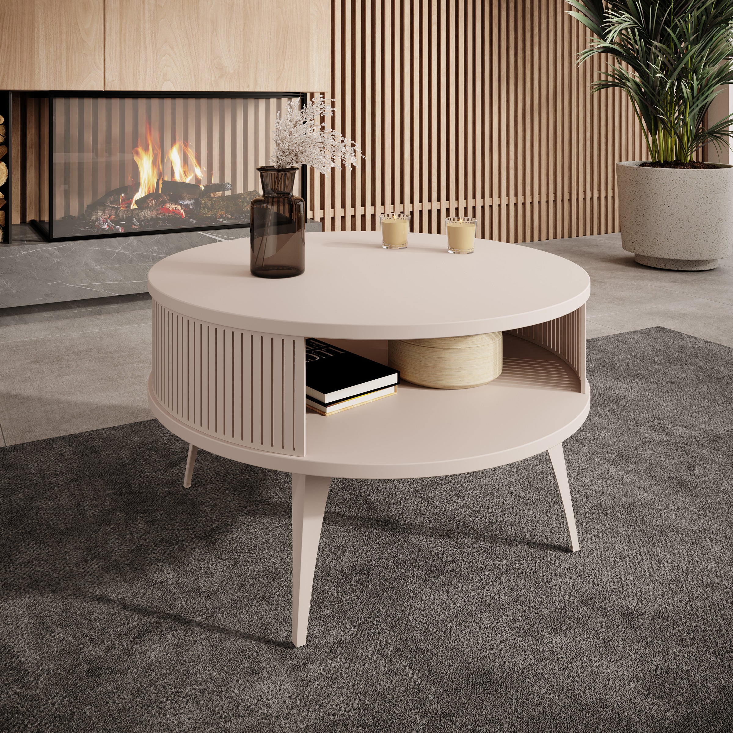 Roslyn - Salontafel - Beige - 75x75x44 cm