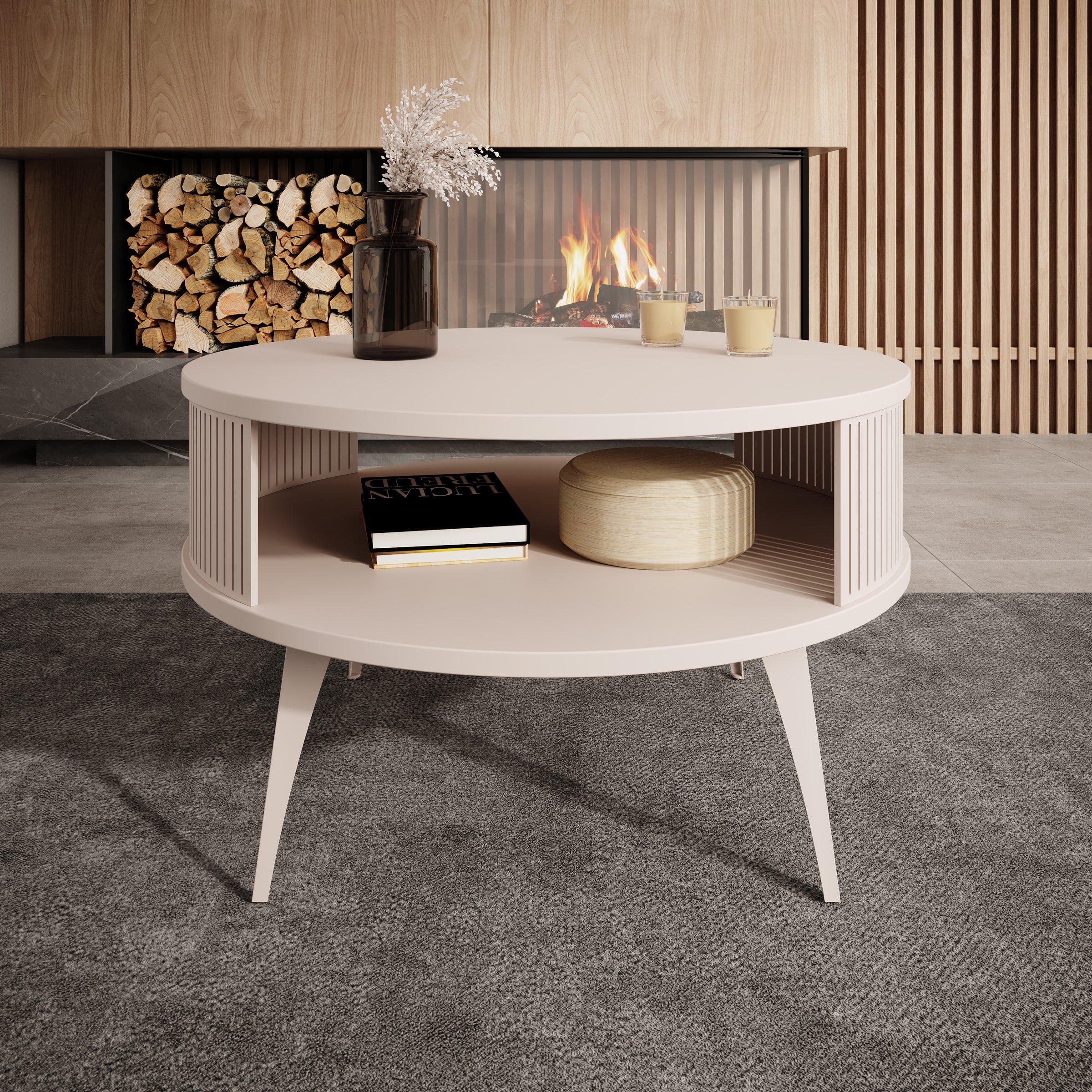 Roslyn - Salontafel - Beige - 75x75x44 cm