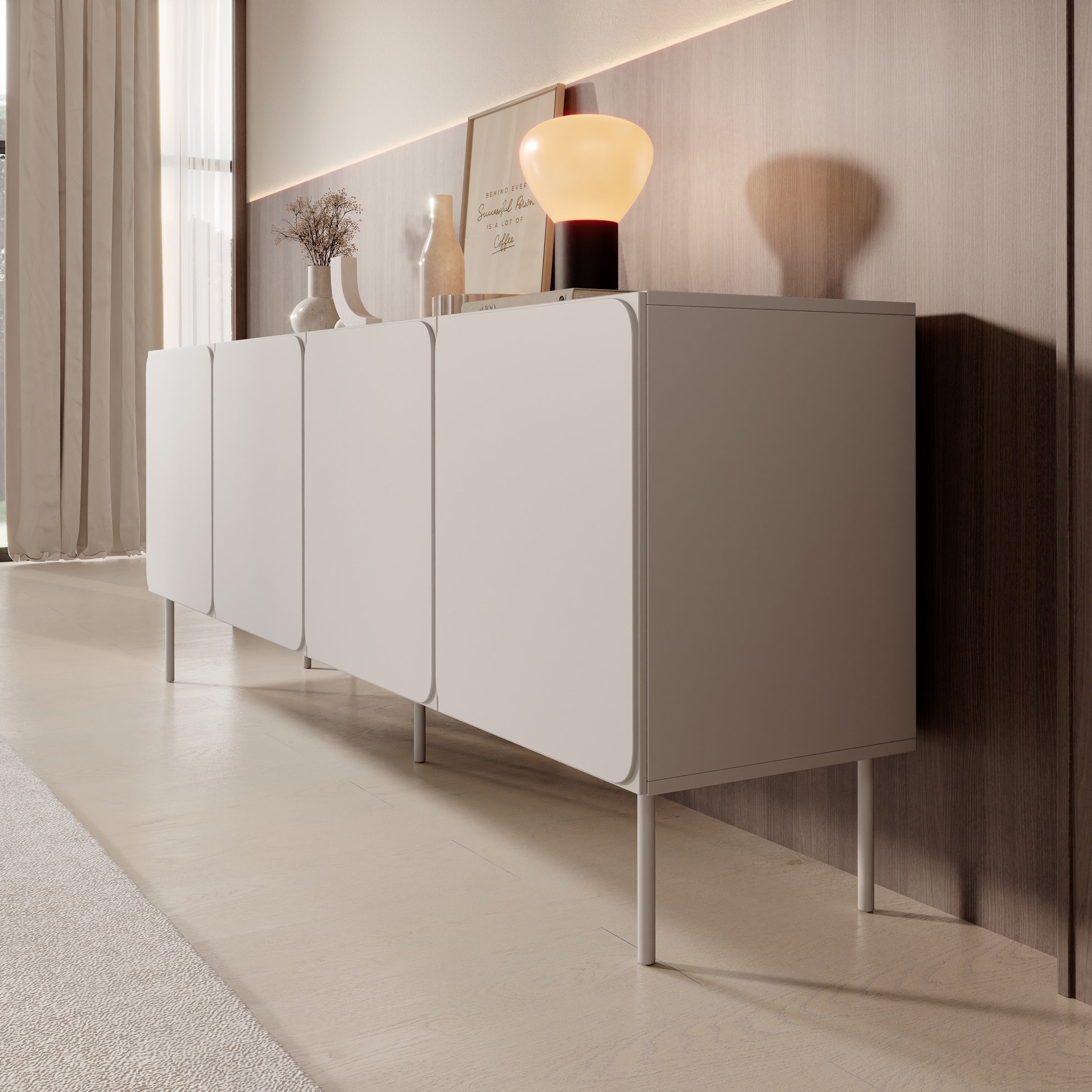 Rovik - Dressoir - Beige - 200x40x76 cm