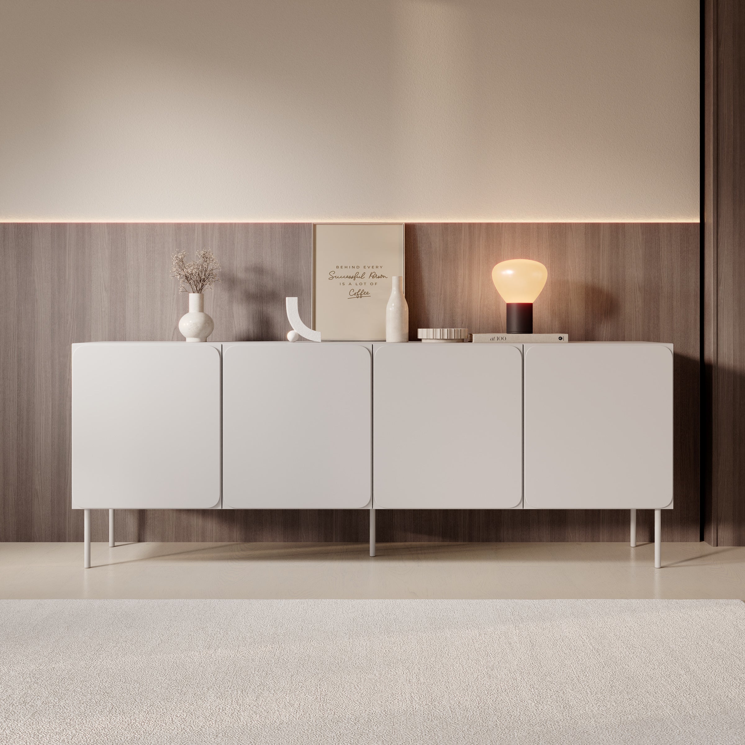 Rovik - Dressoir - Beige - 200x40x76 cm