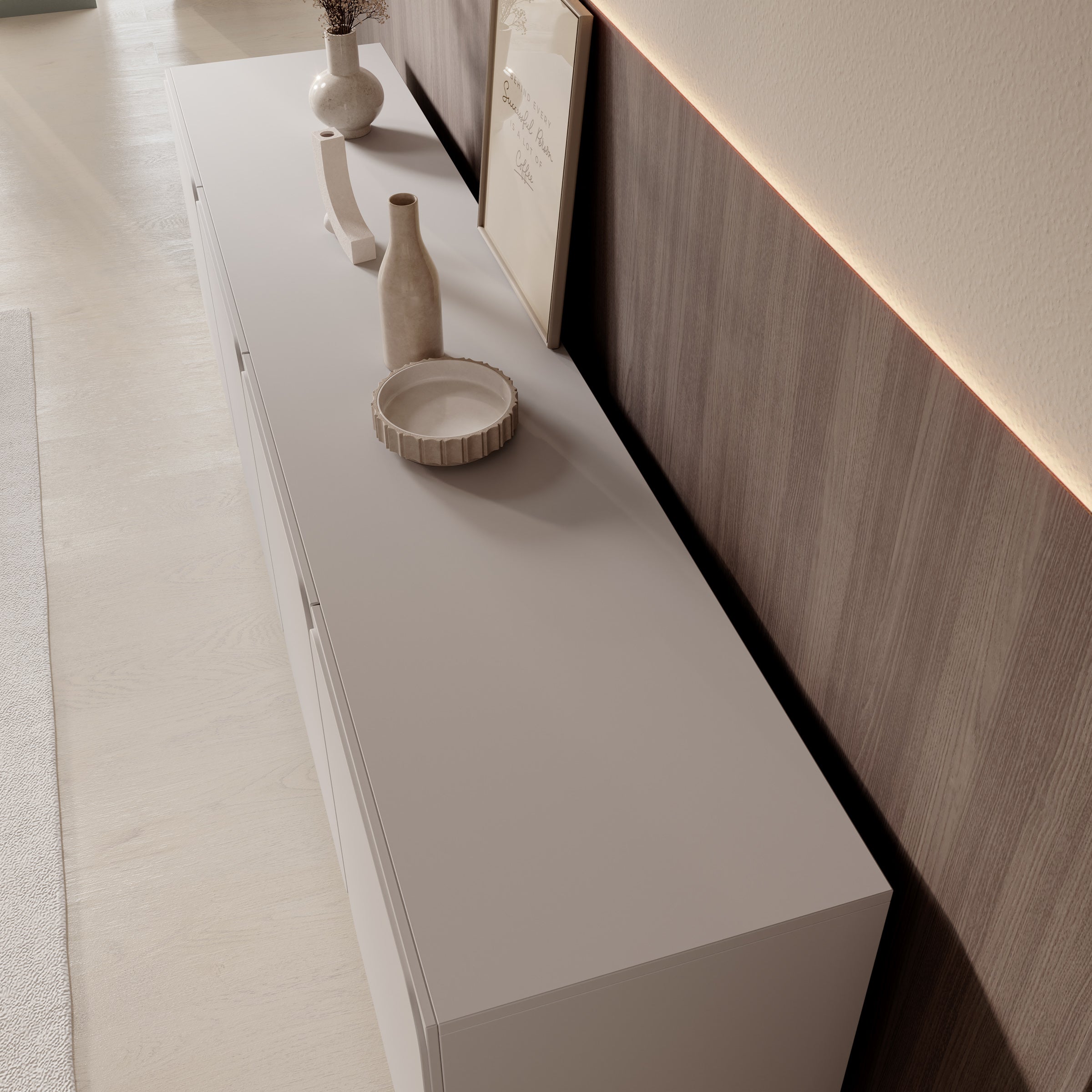 Rovik - Dressoir - Beige - 200x40x76 cm