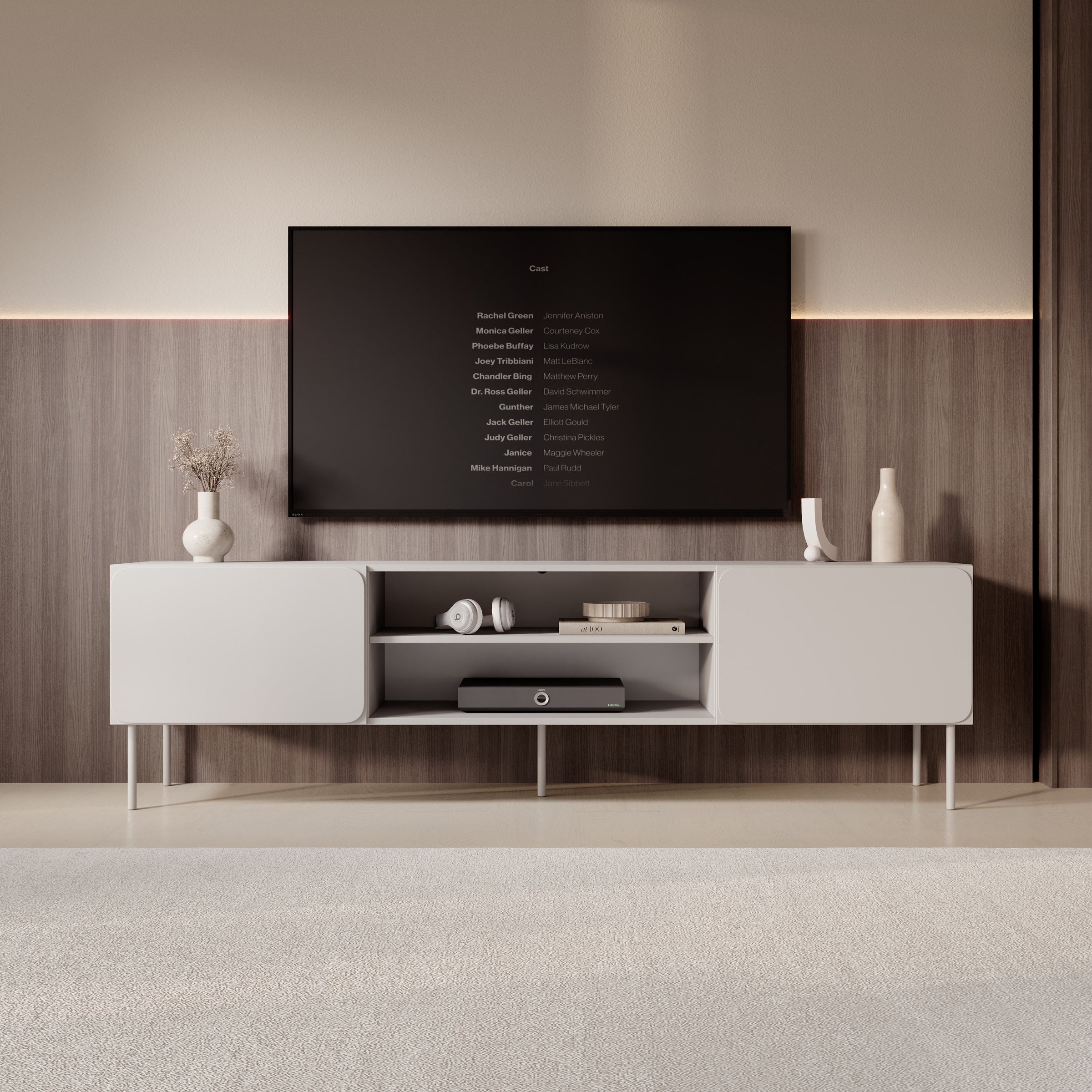 Rovik - TV-Meubel - Beige - 200x40x58 cm