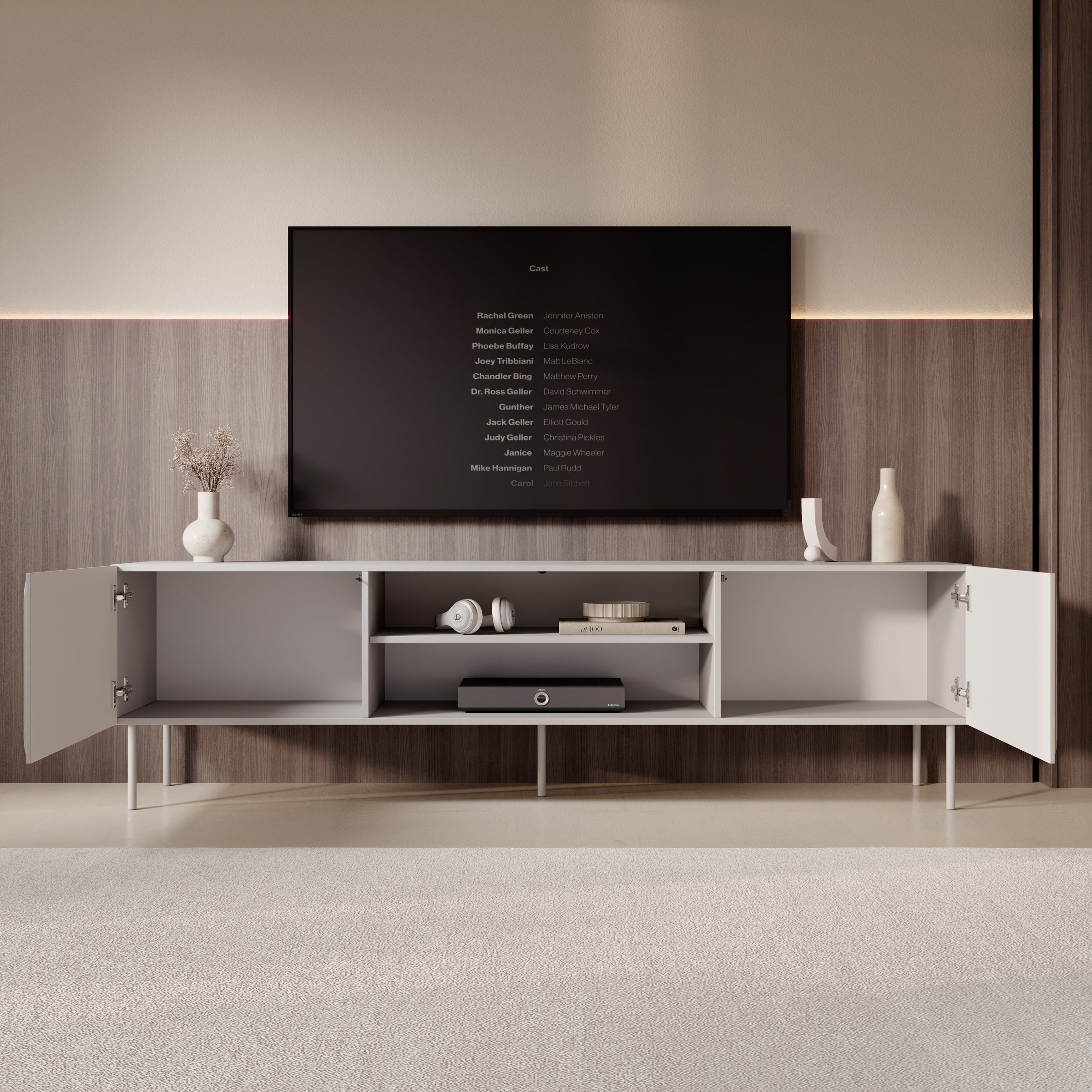 Rovik - TV-Meubel - Beige - 200x40x58 cm