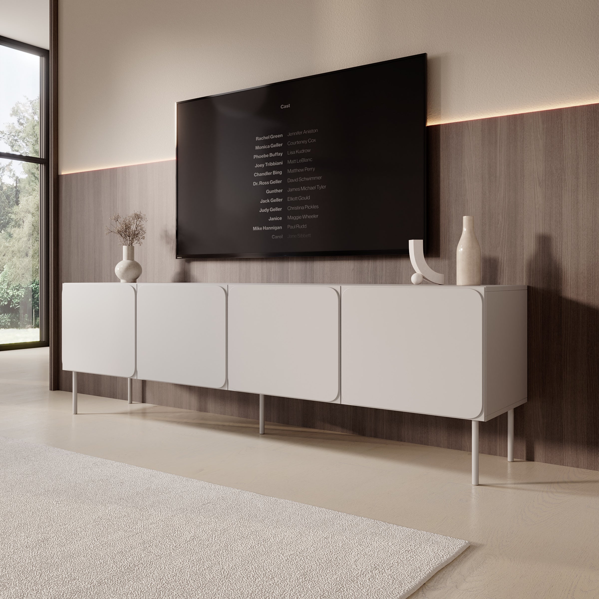 Rovik - TV-Meubel - Beige - 200x40x61 cm