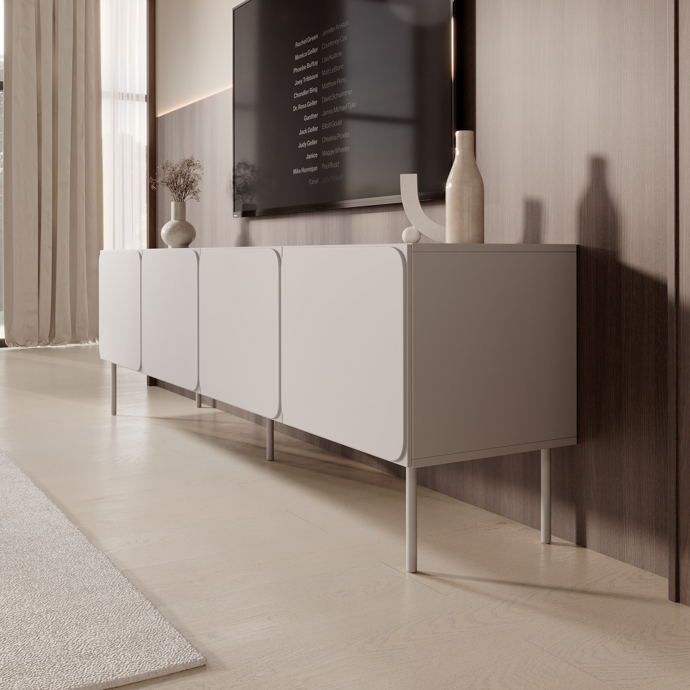 Rovik - TV-Meubel - Beige - 200x40x61 cm