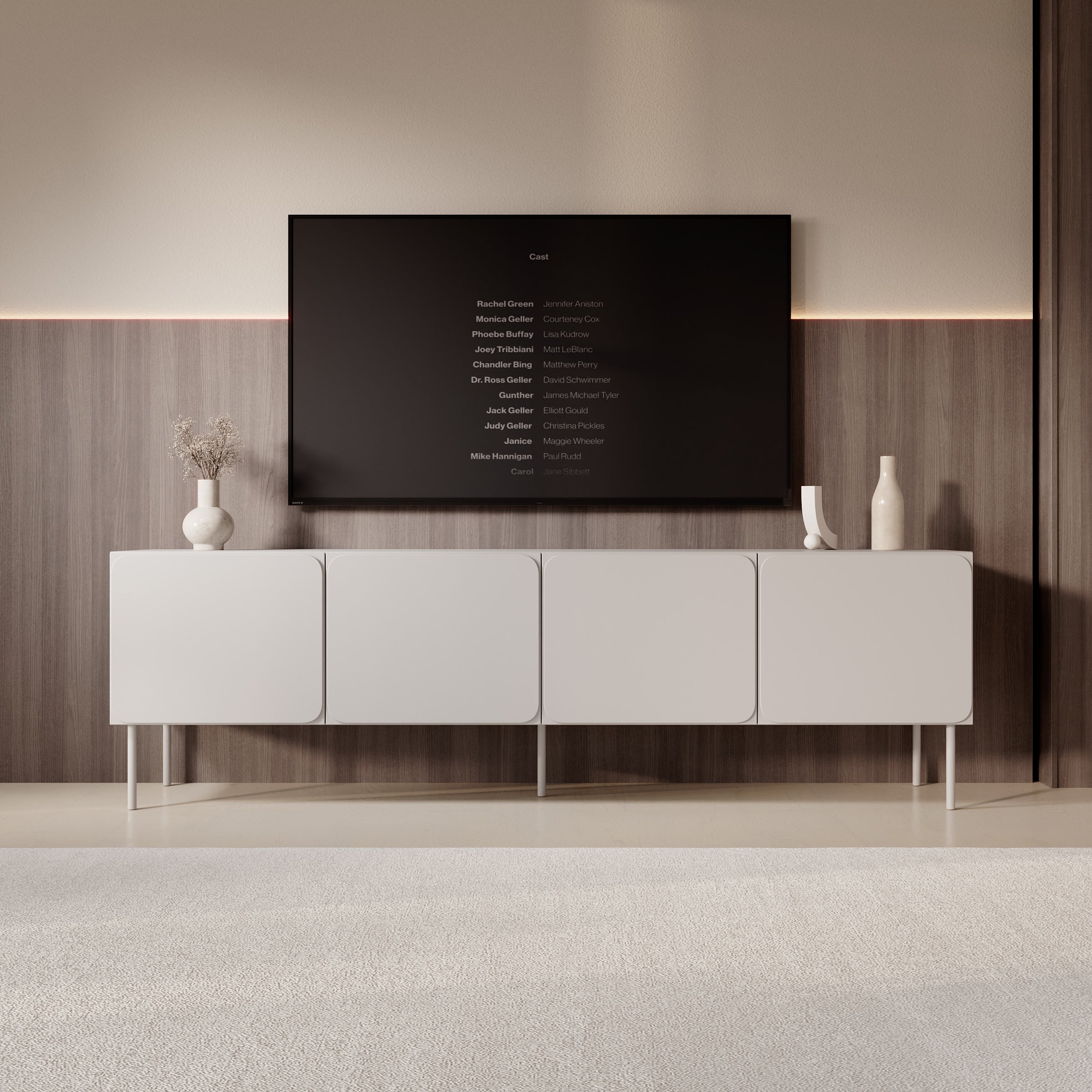 Rovik - TV-Meubel - Beige - 200x40x61 cm