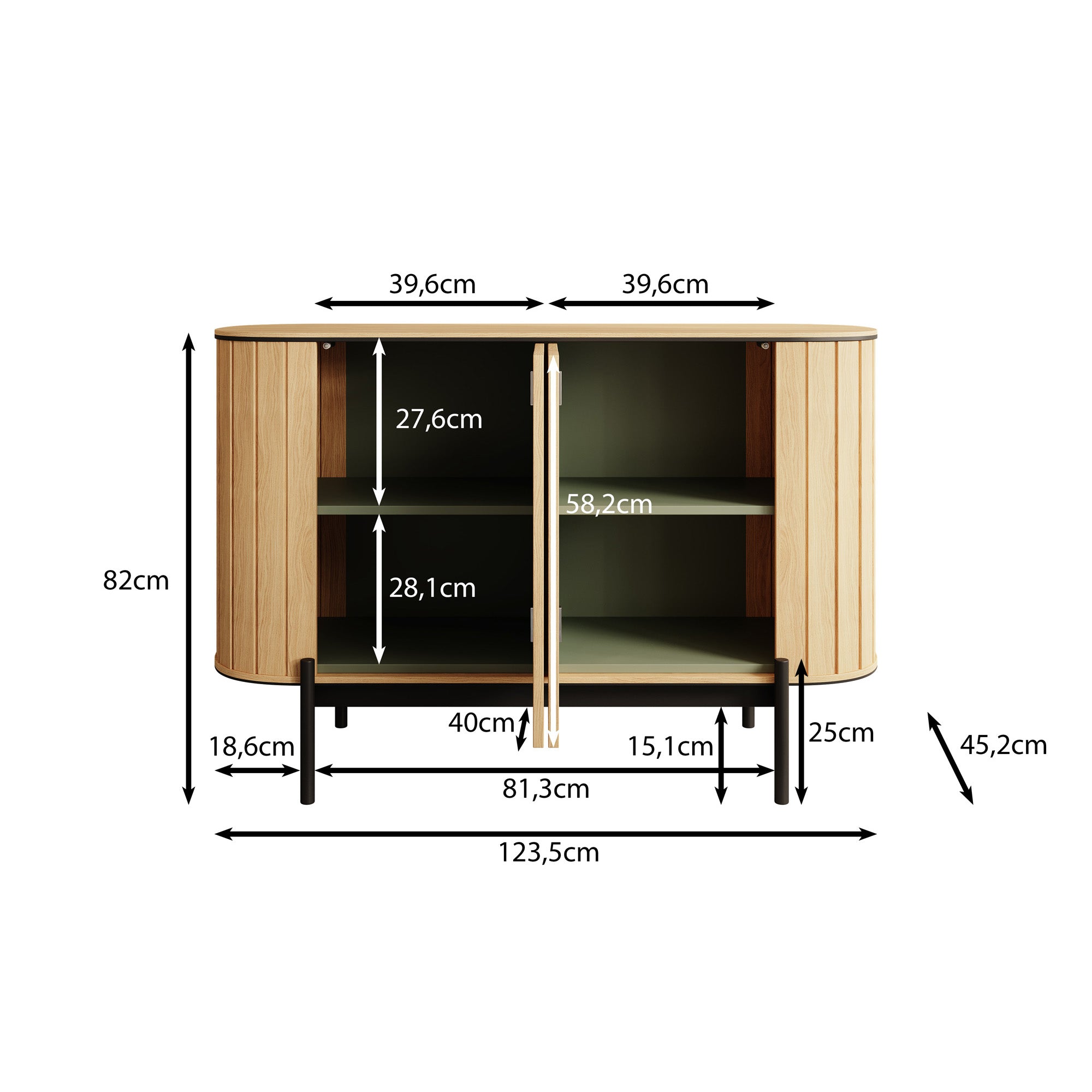 Royale - Dressoir - Eiken - 124x45x82 cm