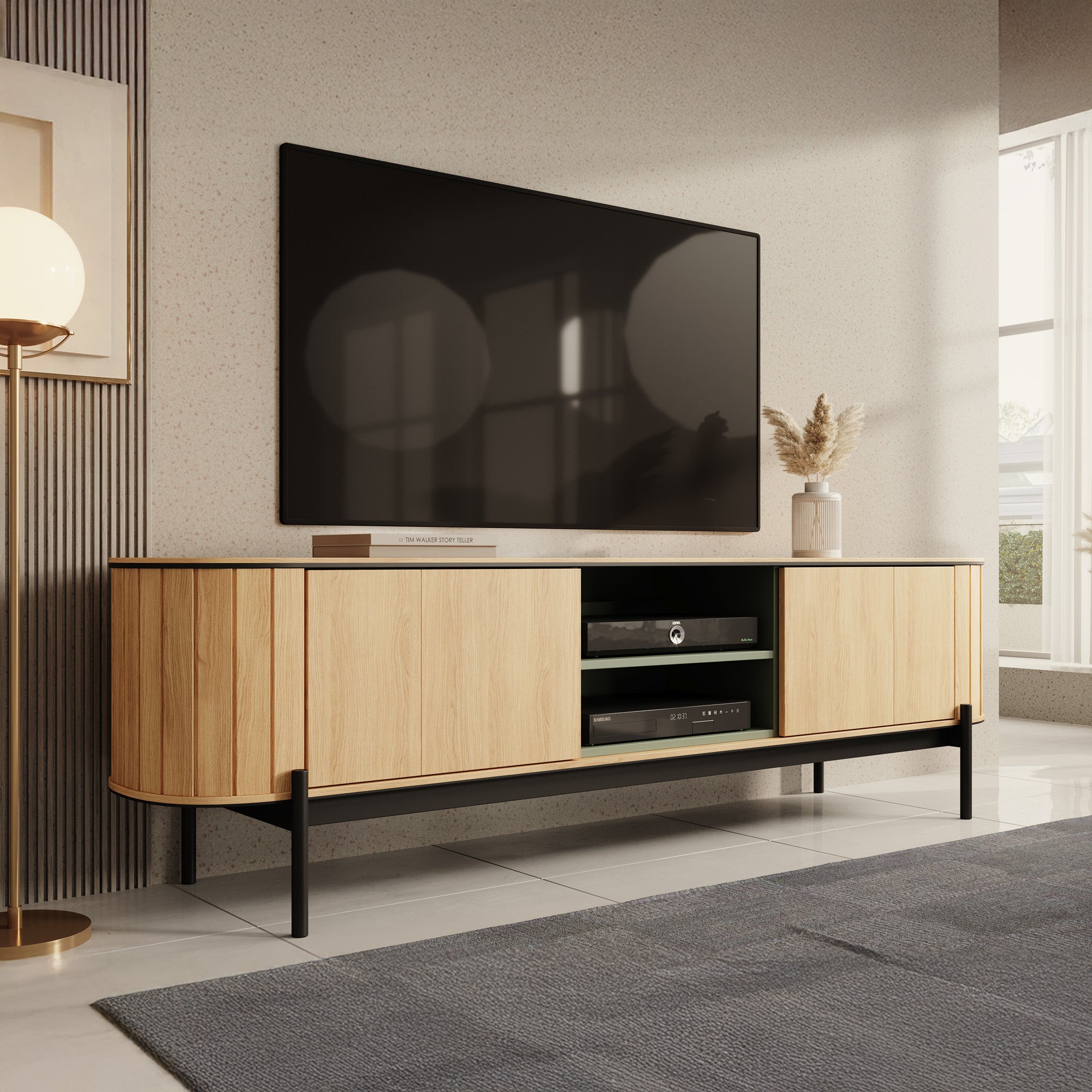 Royale - TV-Meubel met 2 deuren - Eiken  - 200x45x57 cm