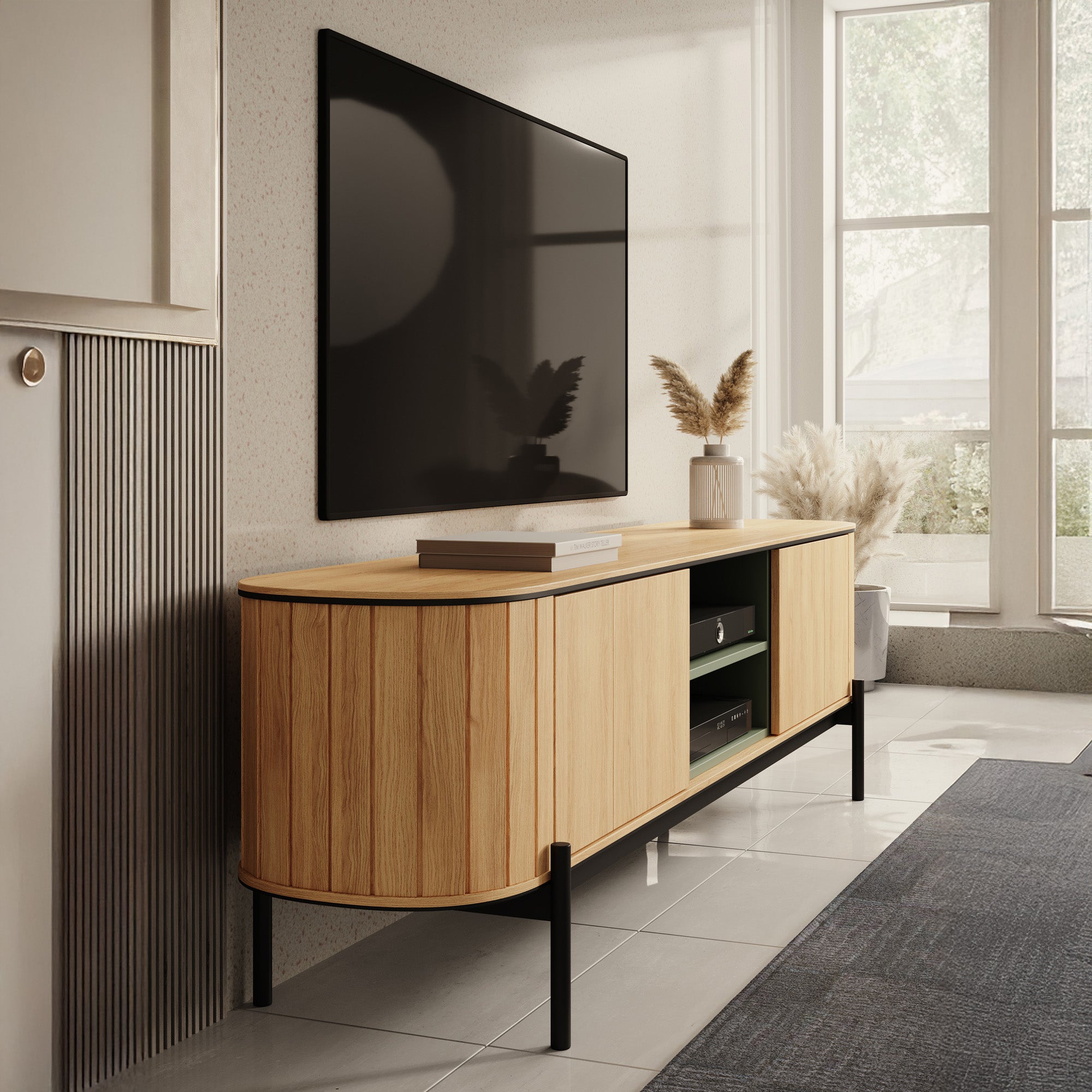 Royale - TV-Meubel met 2 deuren - Eiken  - 200x45x57 cm