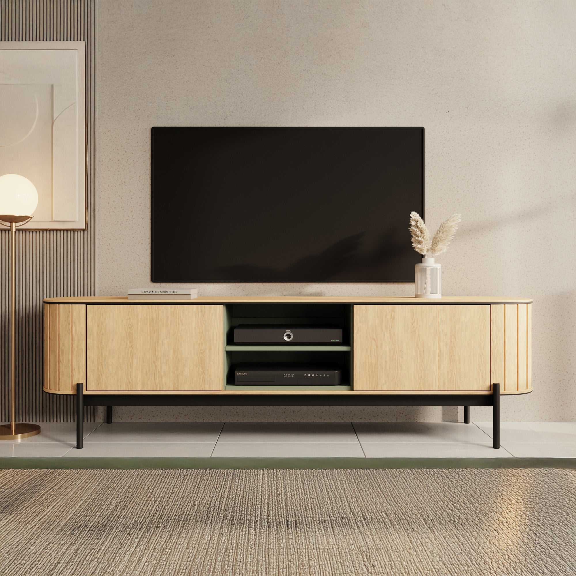 Royale - TV-Meubel met 2 deuren - Eiken  - 200x45x57 cm