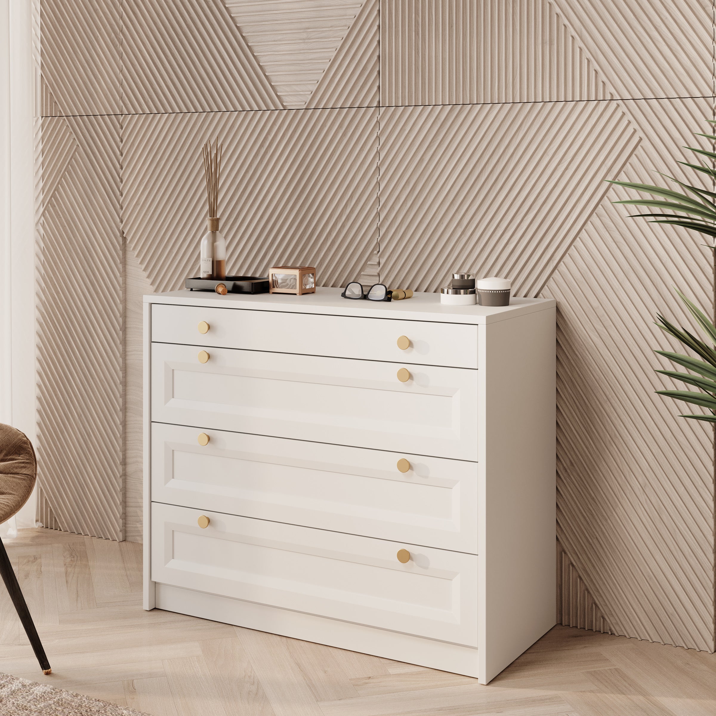 Rumble 2 - Kaptafel met spiegel - Wit - 90x40 cm