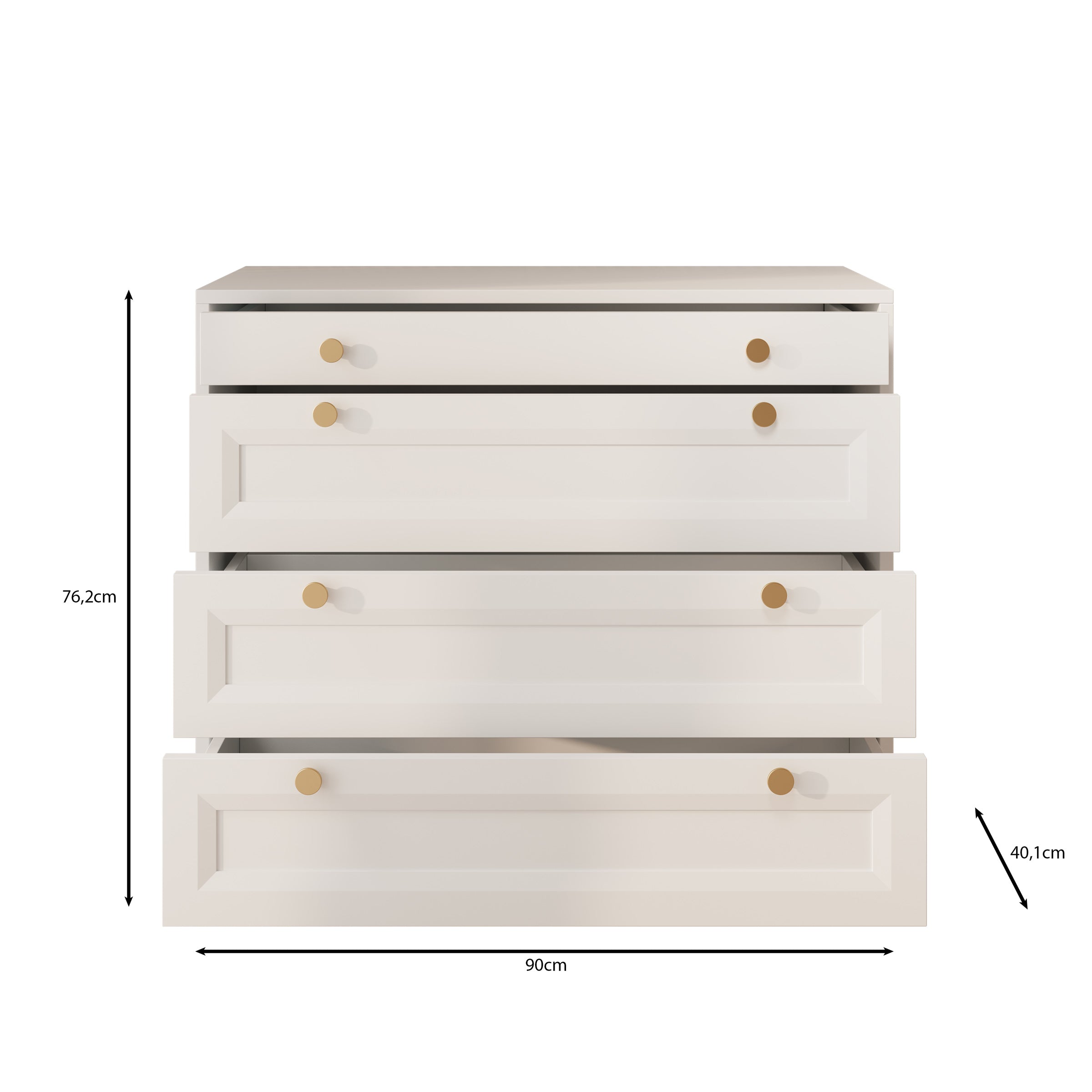Rumble 2 - Kaptafel met spiegel - Wit - 90x40 cm