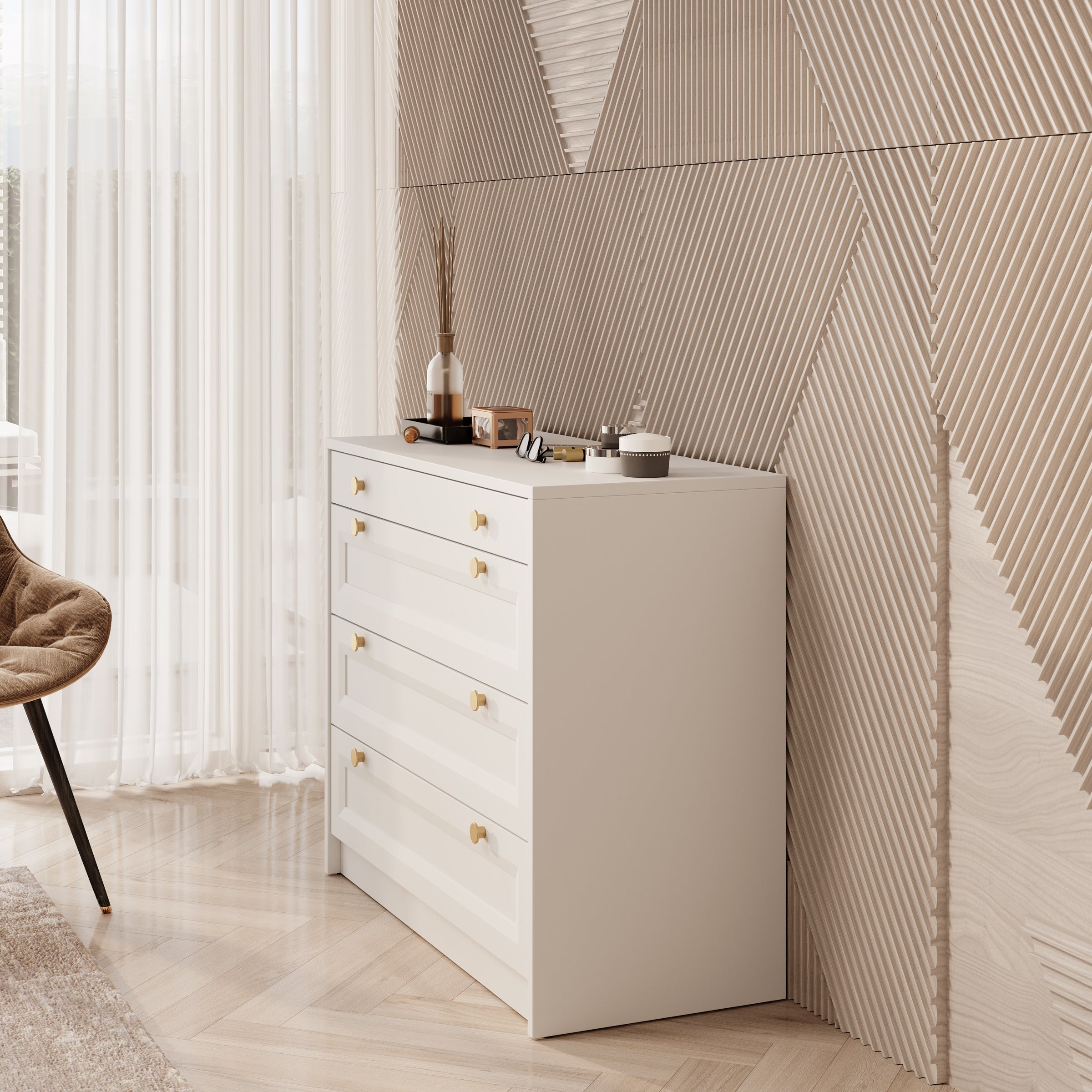 Rumble 2 - Kaptafel met spiegel - Wit - 90x40 cm