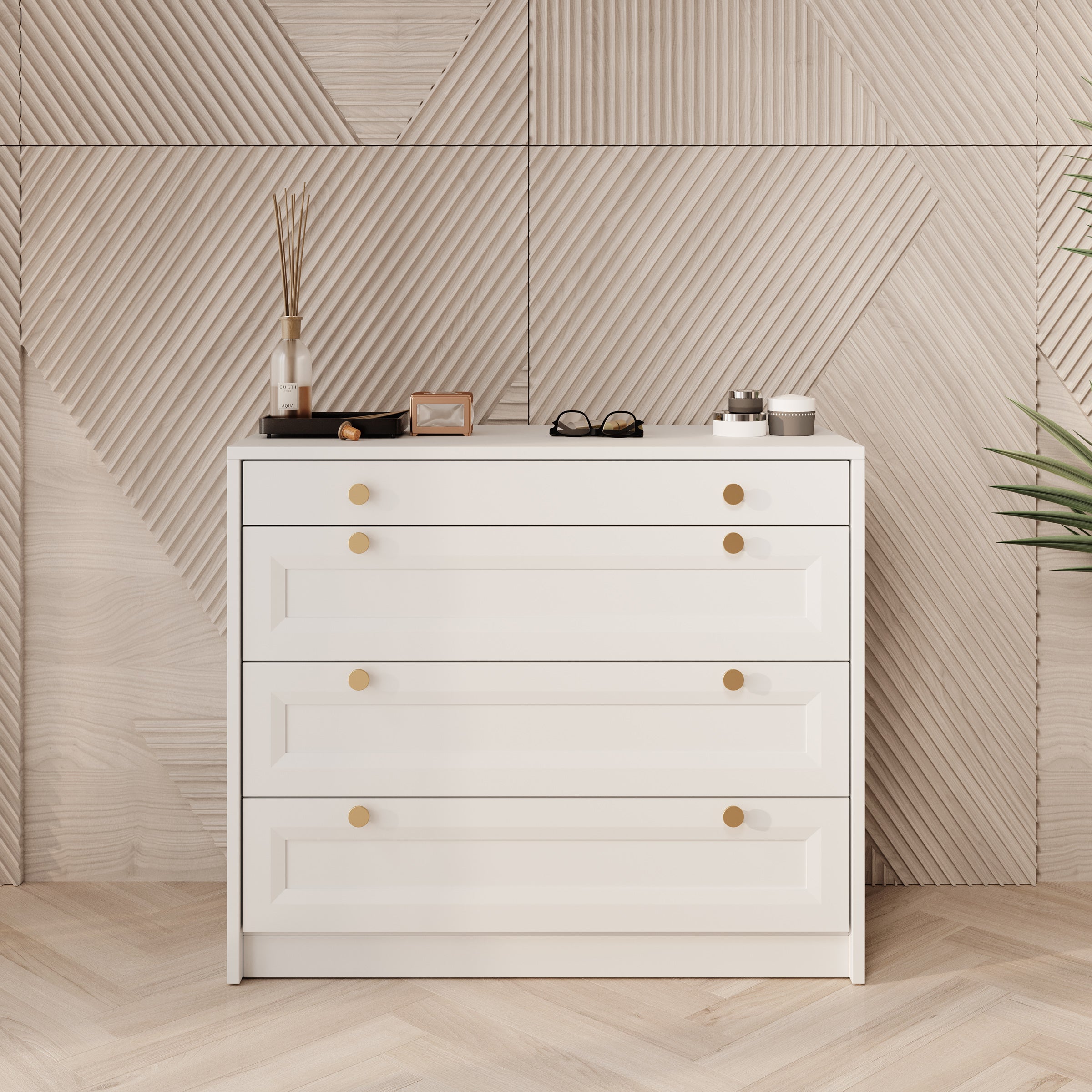 Rumble 2 - Kaptafel met spiegel - Wit - 90x40 cm