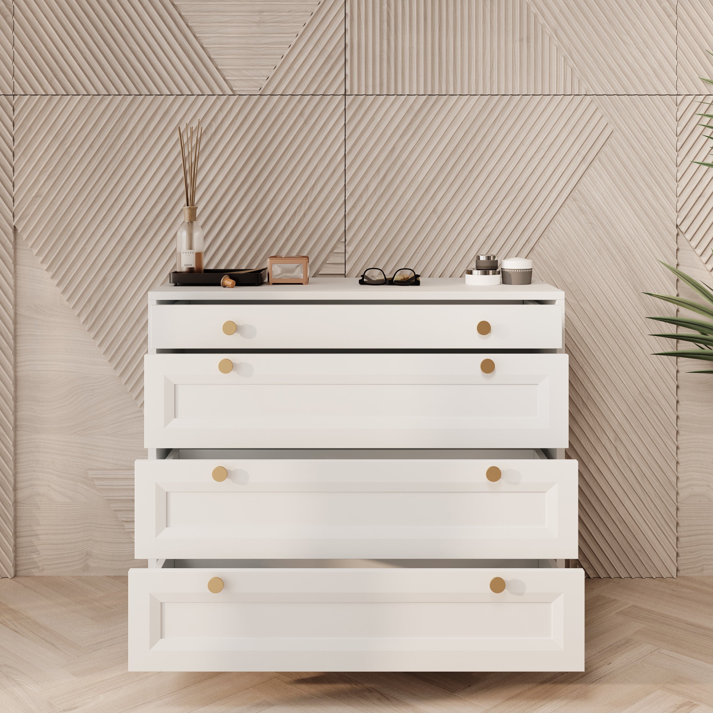Rumble 2 - Kaptafel met spiegel - Wit - 90x40 cm