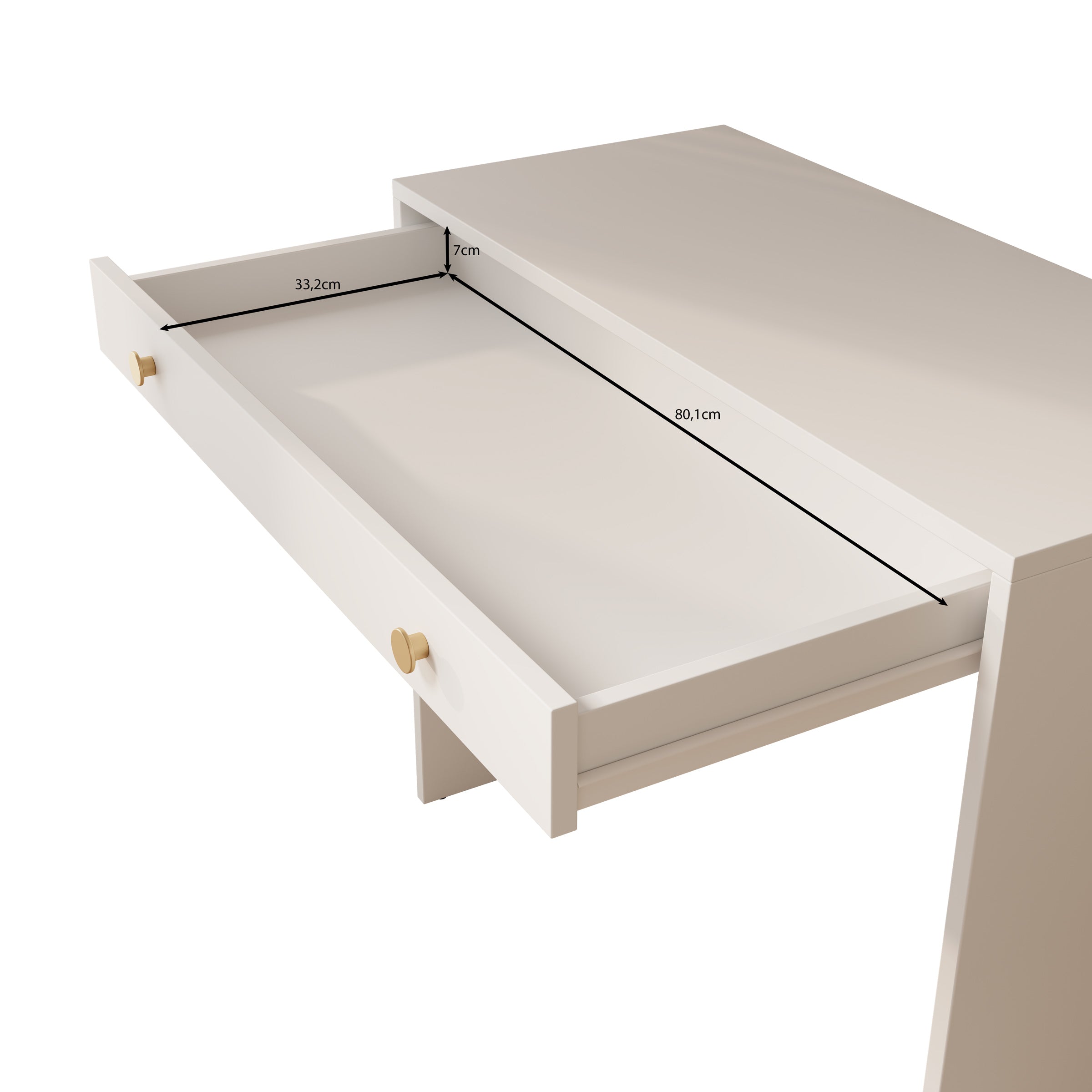 Rumble 2 - Kaptafel met spiegel - Wit - 90x40x136 cm