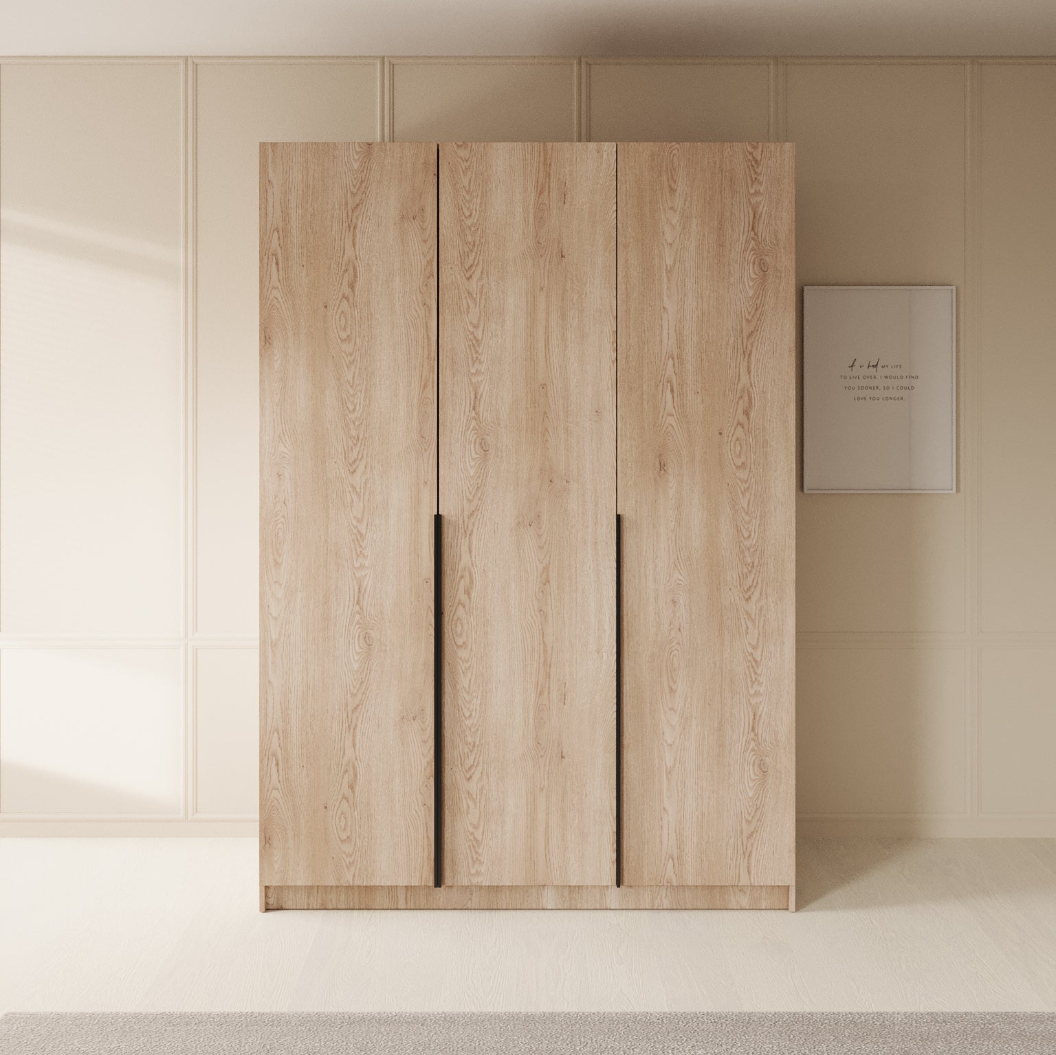 Sabre - Kledingkast 3-deurs - Eiken - 150x58x215 cm