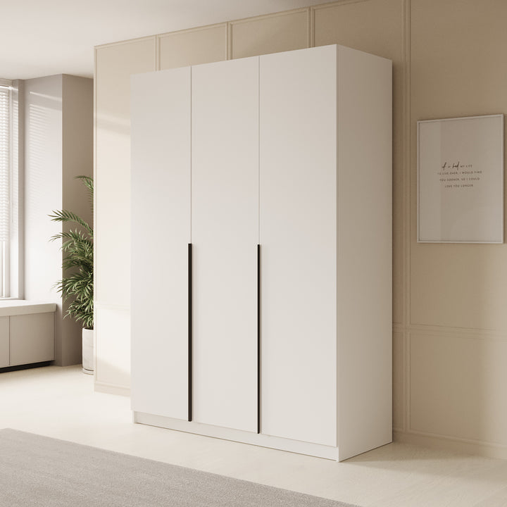 Sabre - Kledingkast 3-deurs - Wit - 150x58x215 cm