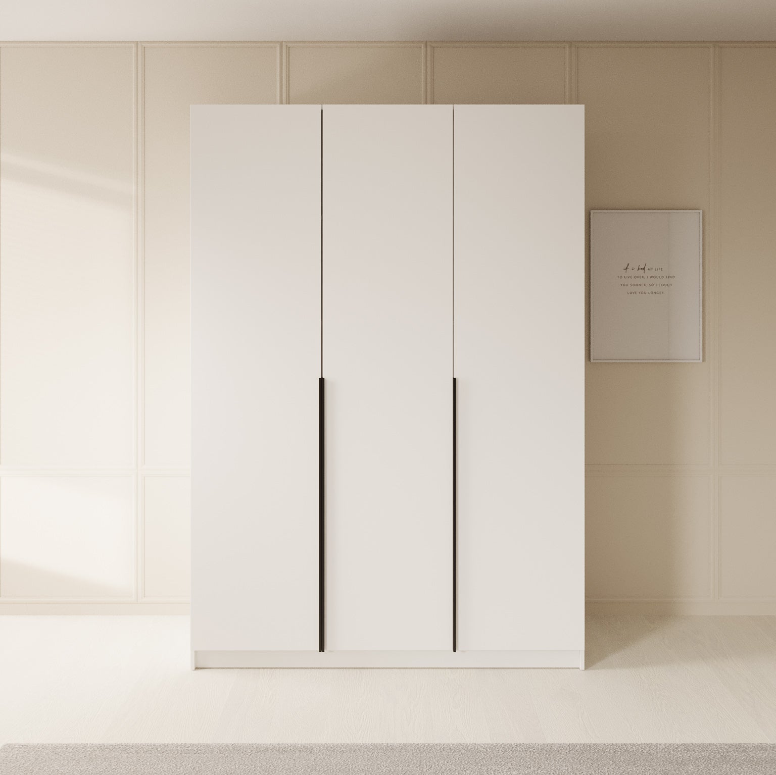 Sabre - Kledingkast 3-deurs - Wit - 150x58x215 cm
