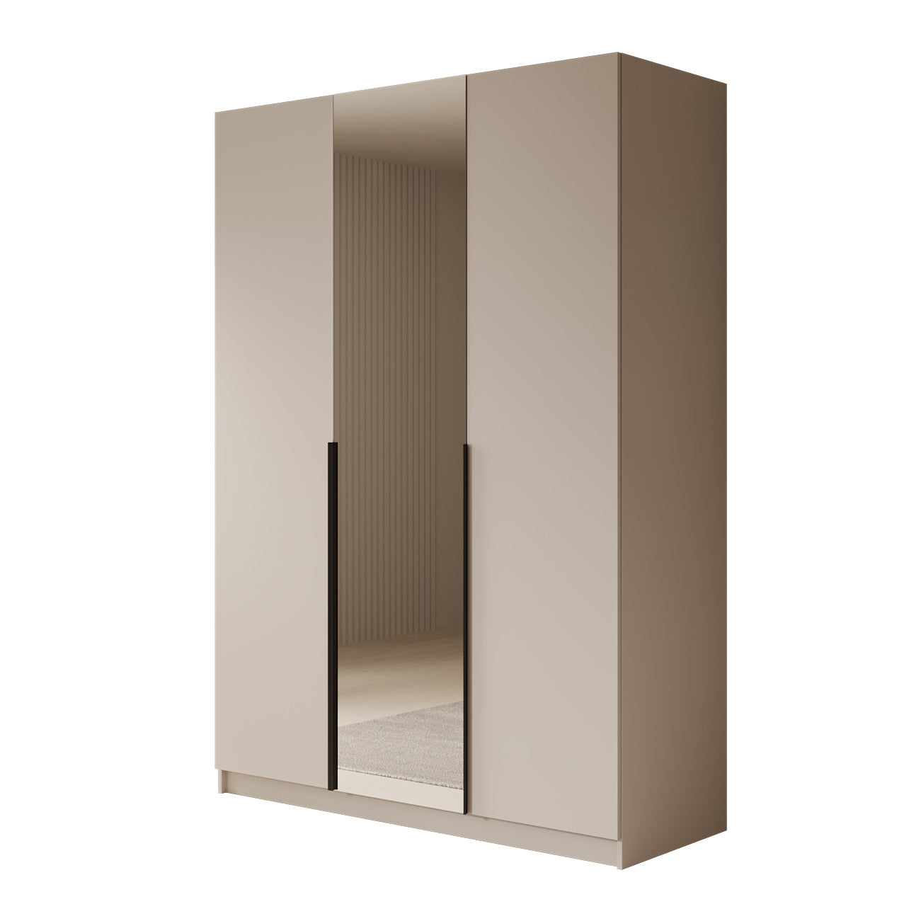 Sabre - Kledingkast met spiegel - Beige - 150x58x215 cm