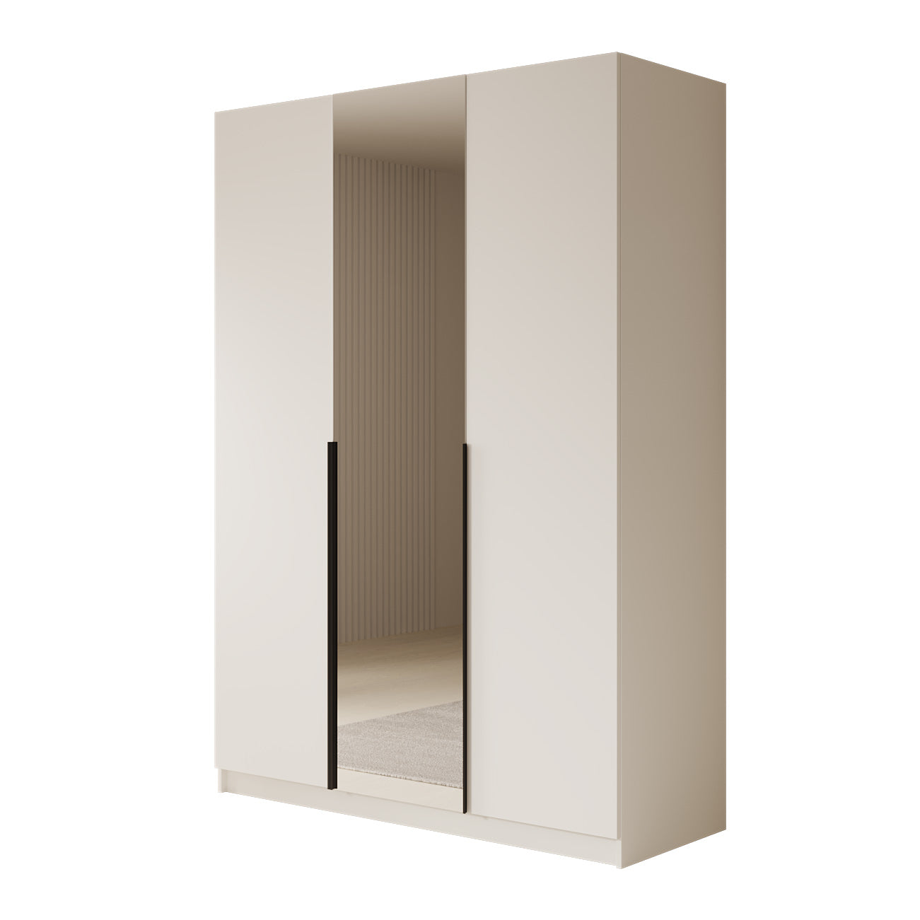 Sabre - Kledingkast met spiegel - Wit - 150x58x215 cm