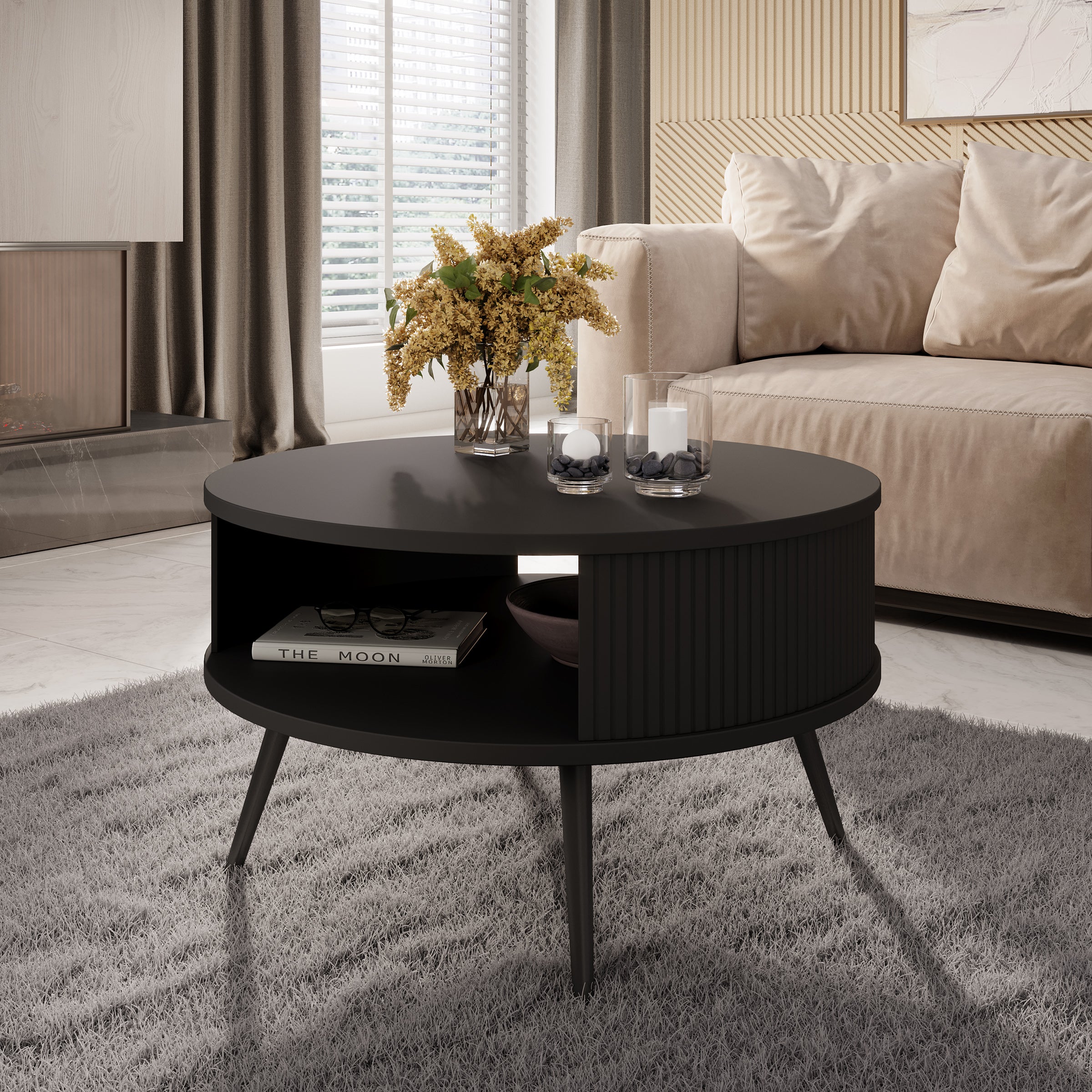 Salontafel Riley - Zwart  - 76x76x44 cm