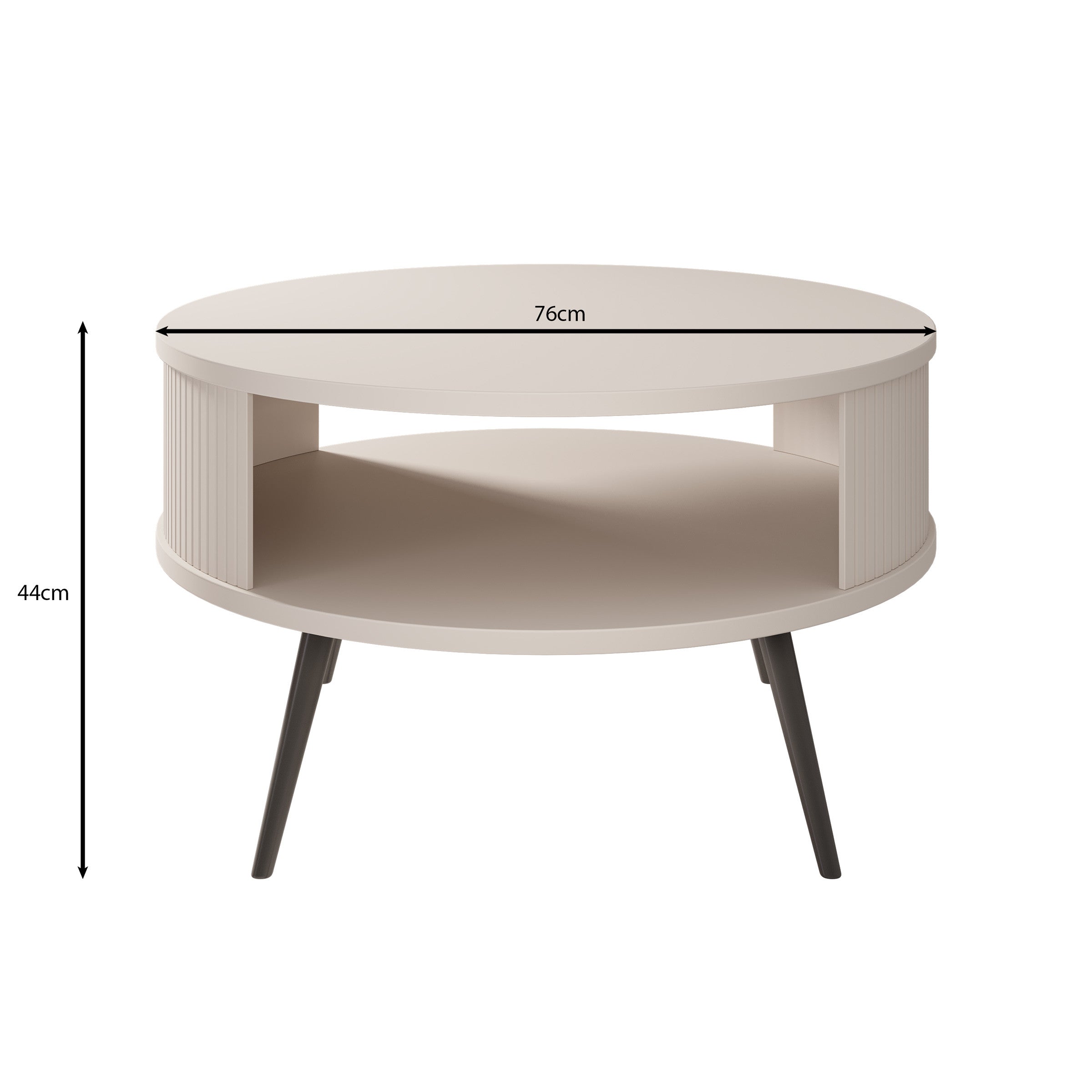 Salontafel Riley - Zwart  - 76x76x44 cm