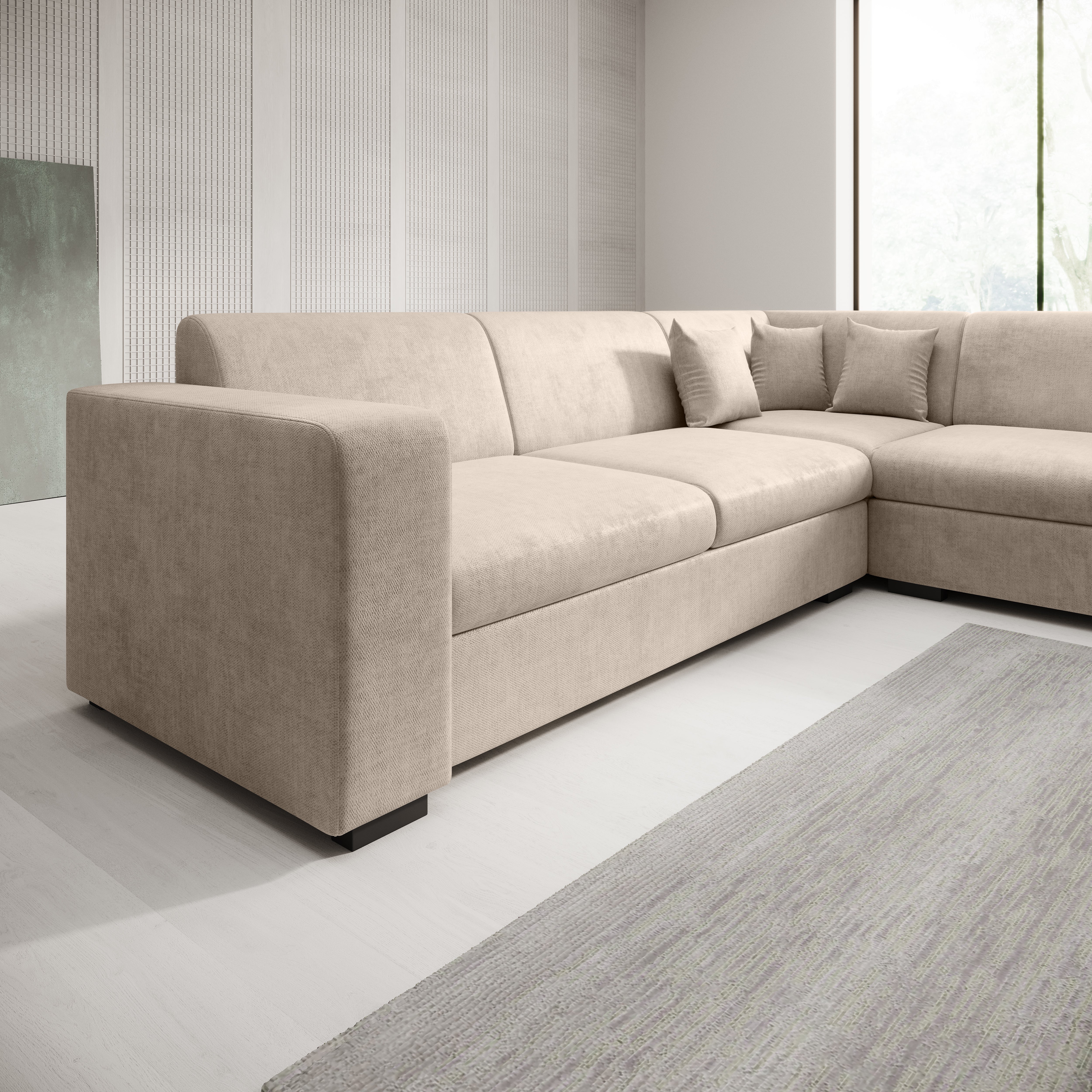 Santana - Hoekbank 4-zits - Velvet beige - Rechts