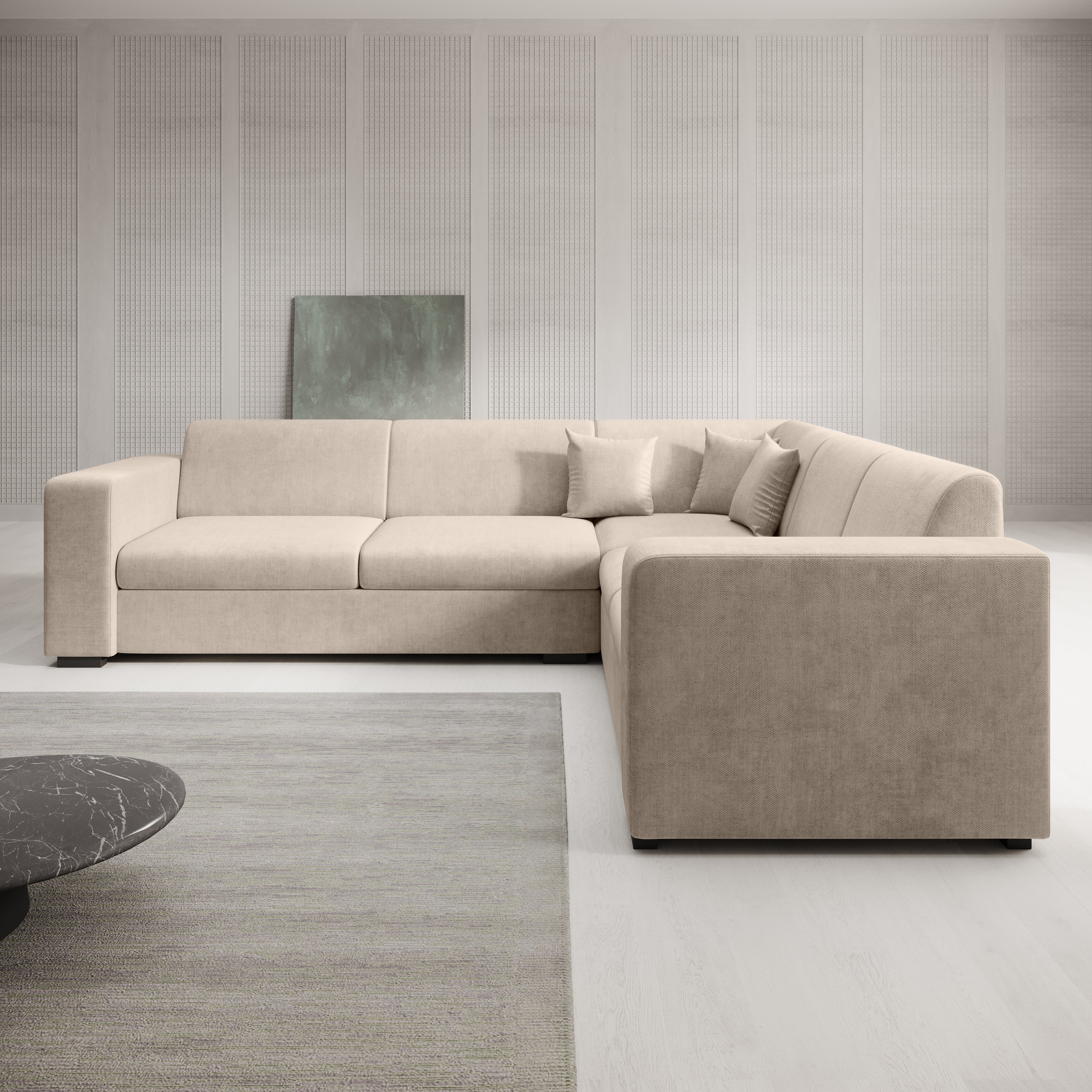 Santana - Hoekbank 4-zits - Velvet beige - Rechts