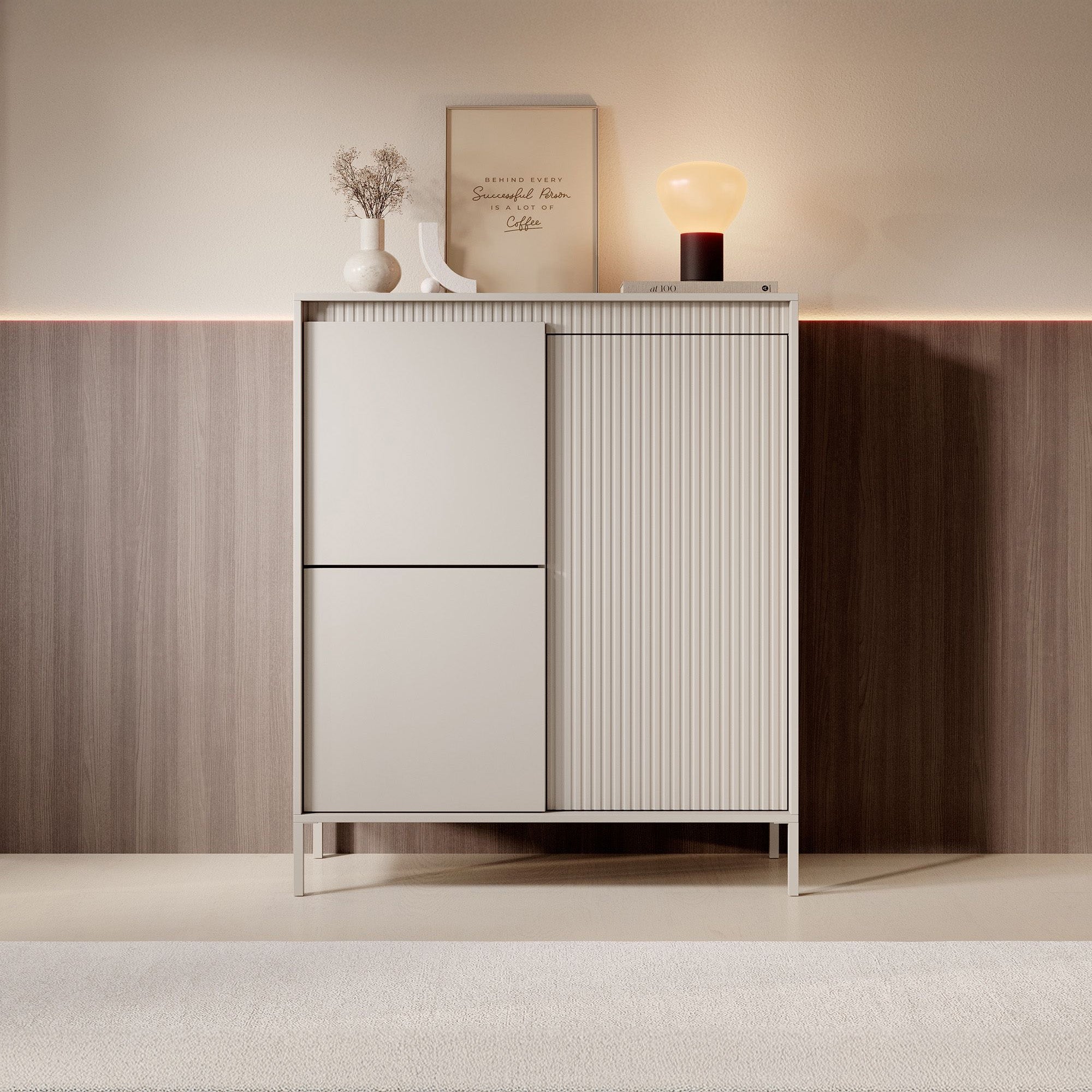 Saran - Dressoir - Beige - 104x40x123 cm