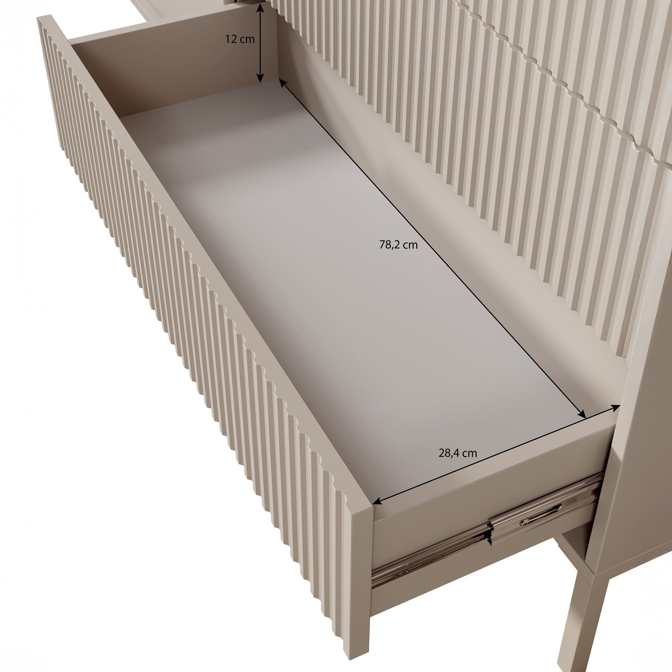 Saran - Dressoir - Beige - 187x40x81 cm